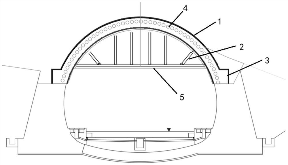 Rapid supporting structure for tunnel guide wall formwork and construction method