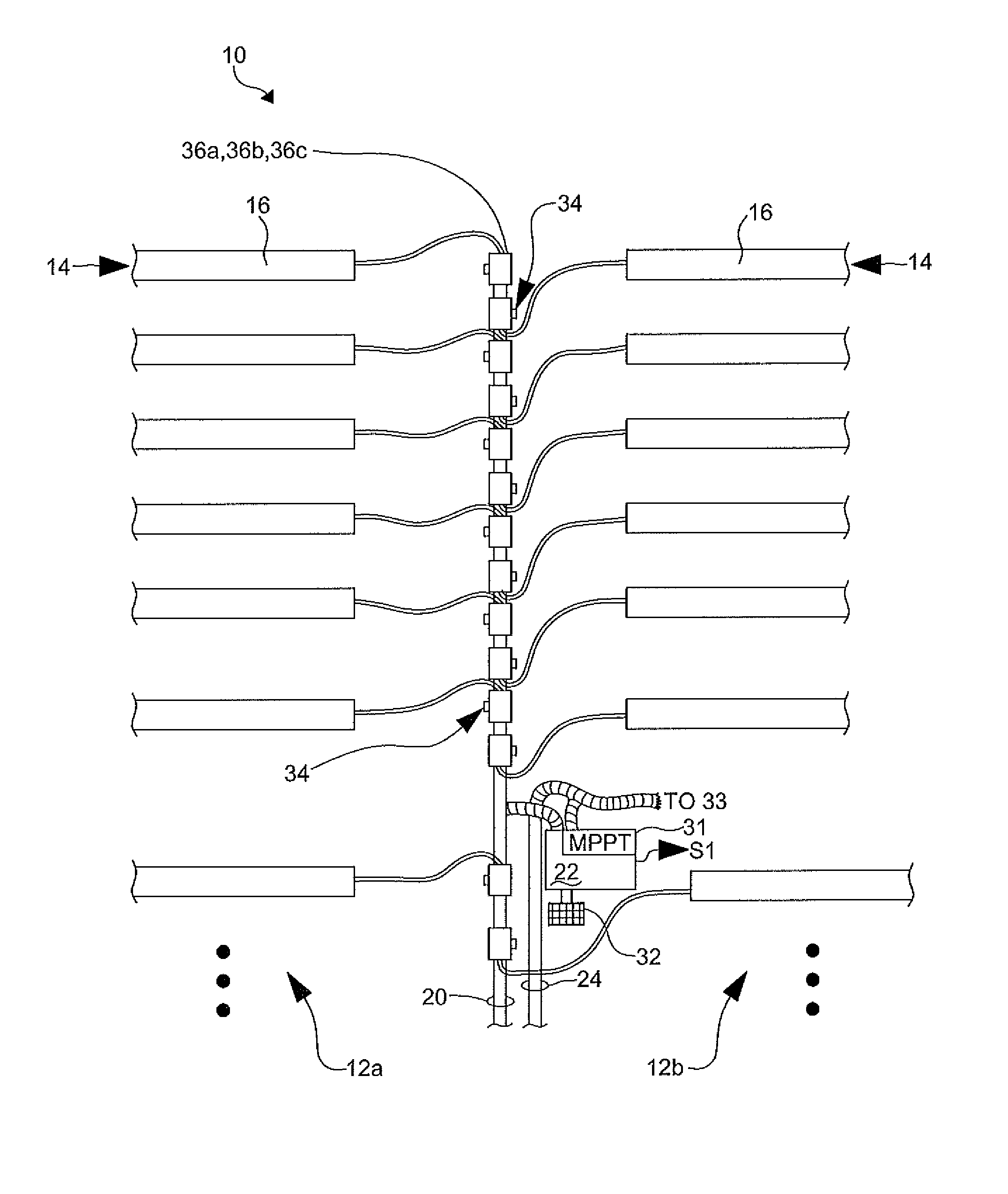 Grid tie solar system and a method