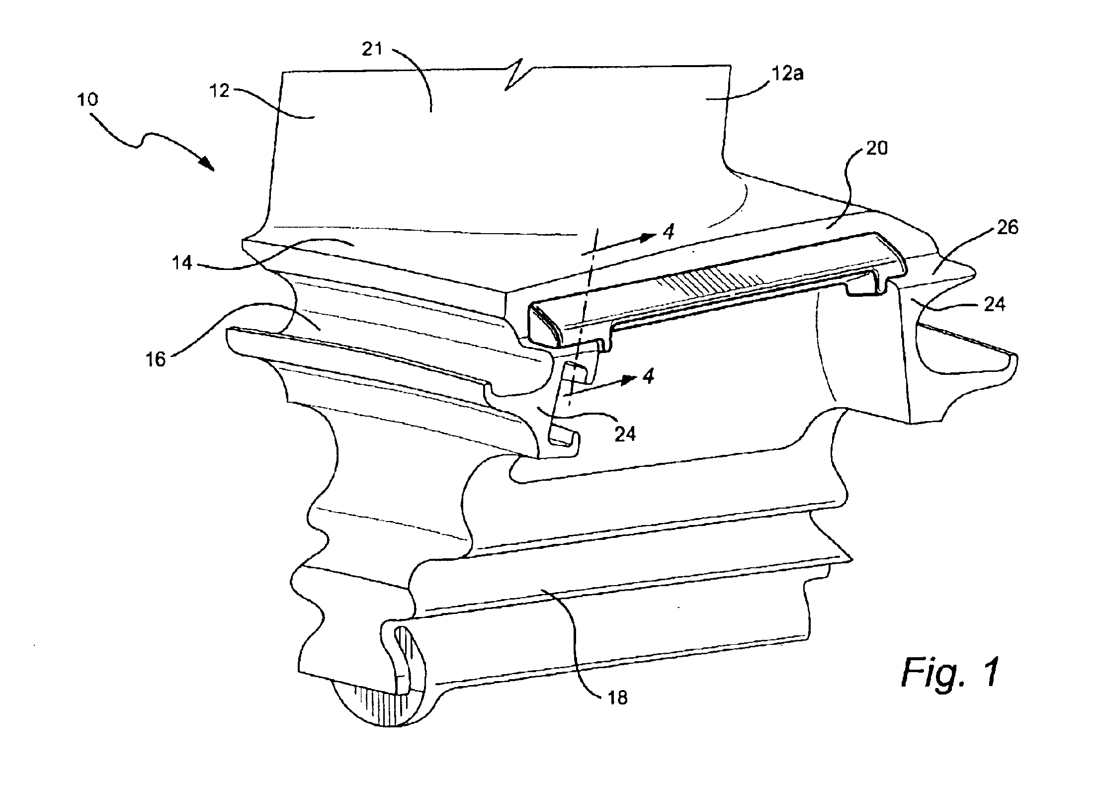 Vibration damper assembly for the buckets of a turbine