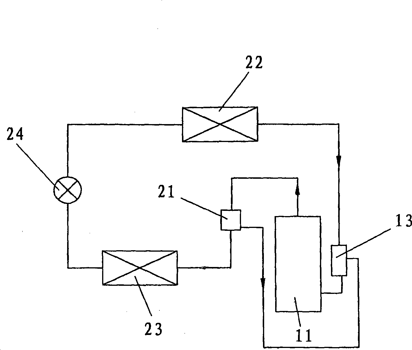 Compact structure of liquid reservoir and oil separator of compressor