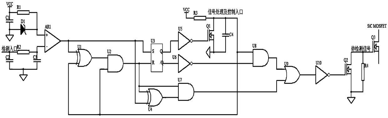 SiC MOSFET driving protection circuit and protection method thereof