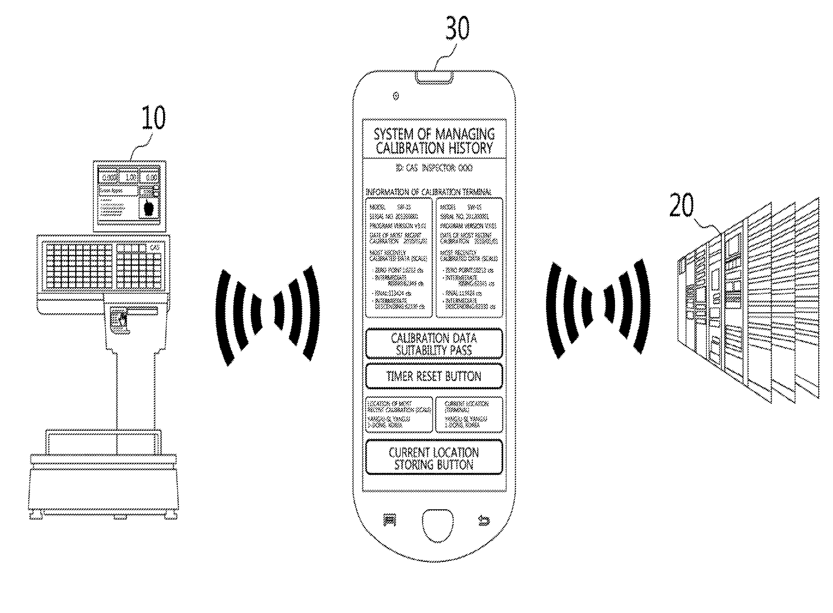 Terminal and method for checking calibration history of scale and system for managing calibration history of scale