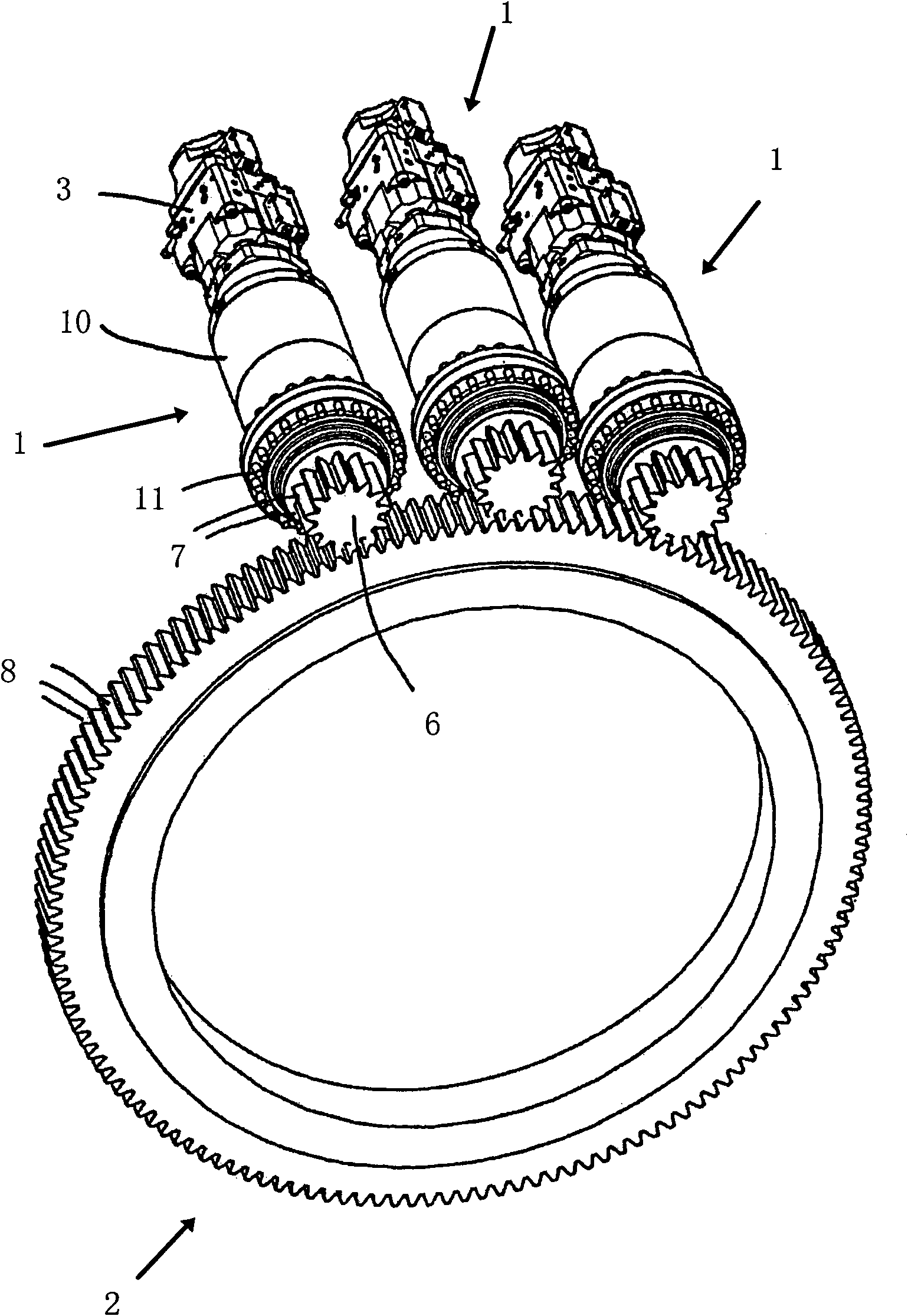 Drive unit with overload protection for driving a crown gear