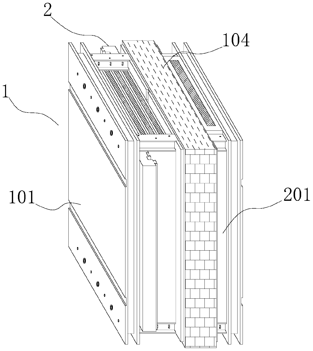 Composite fireproof thermal insulation wall body