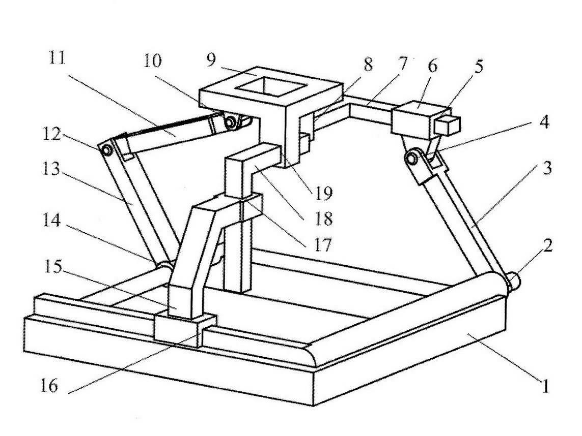 Three-degree-of-freedom mobile decoupling parallel robot mechanism