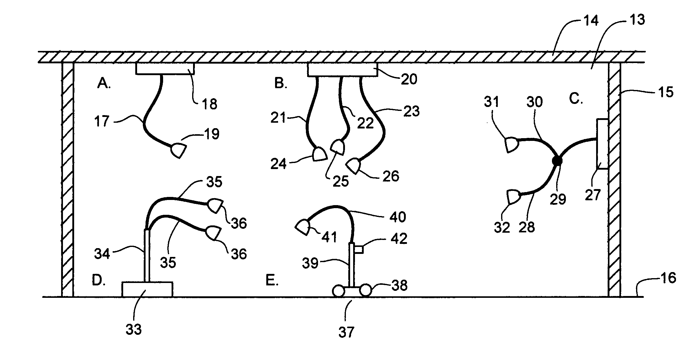 Illumination device and method for medical procedures