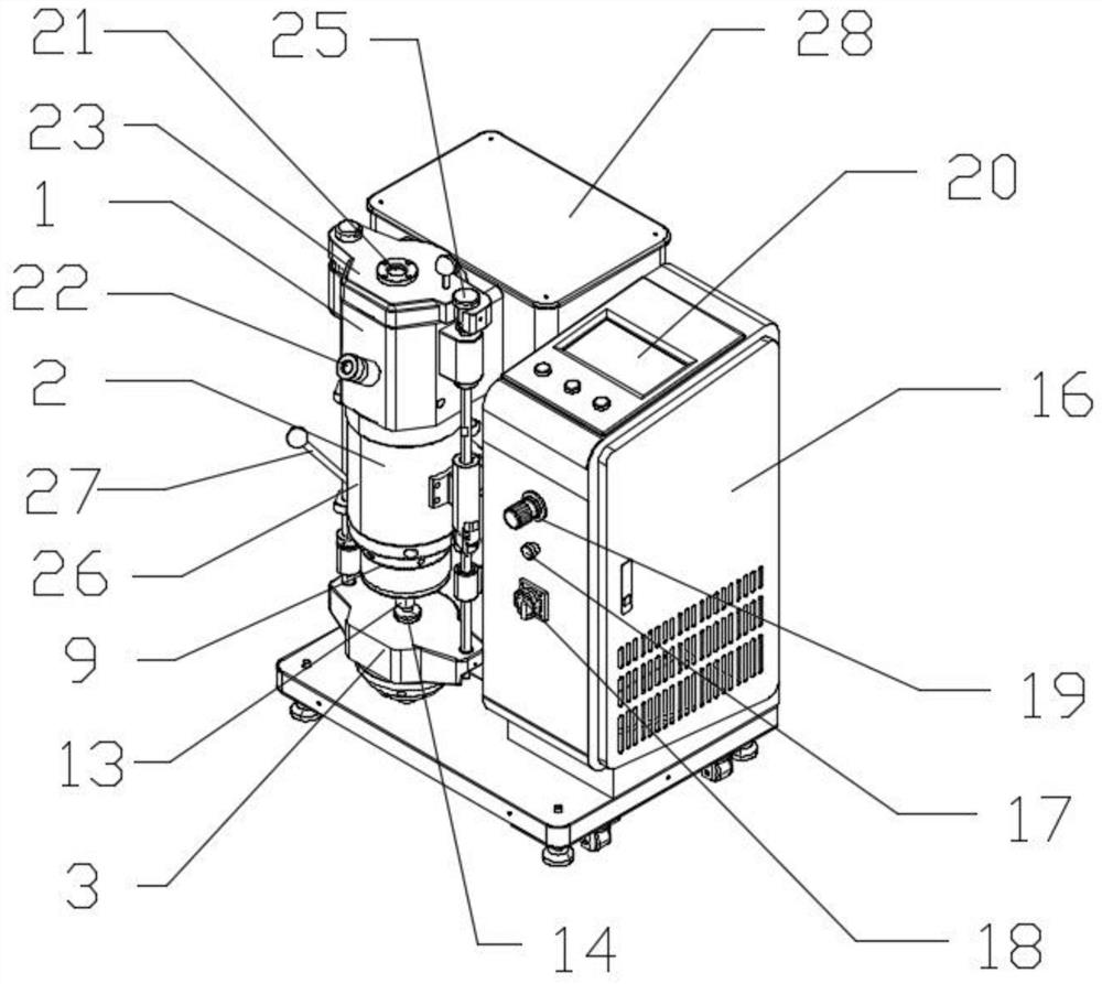 Vacuum pressurizing casting machine