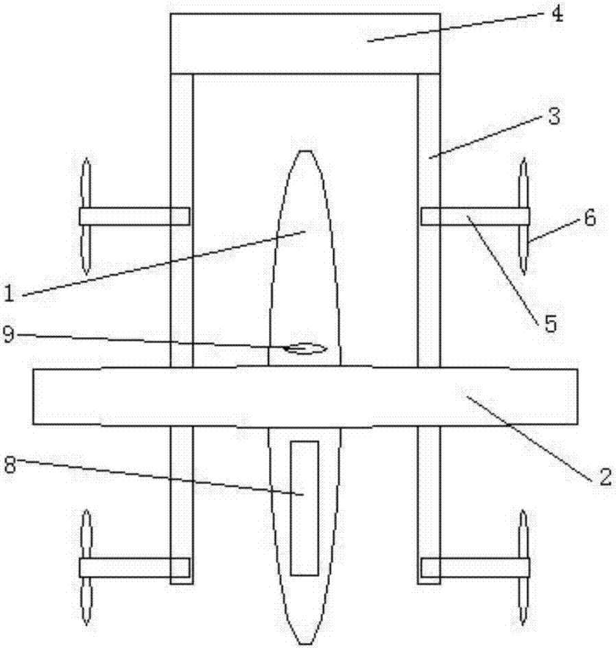 Unmanned aerial vehicle provided with composite fixed wings and capable of vertically taking off