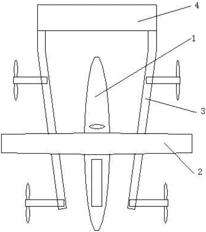 Unmanned aerial vehicle provided with composite fixed wings and capable of vertically taking off