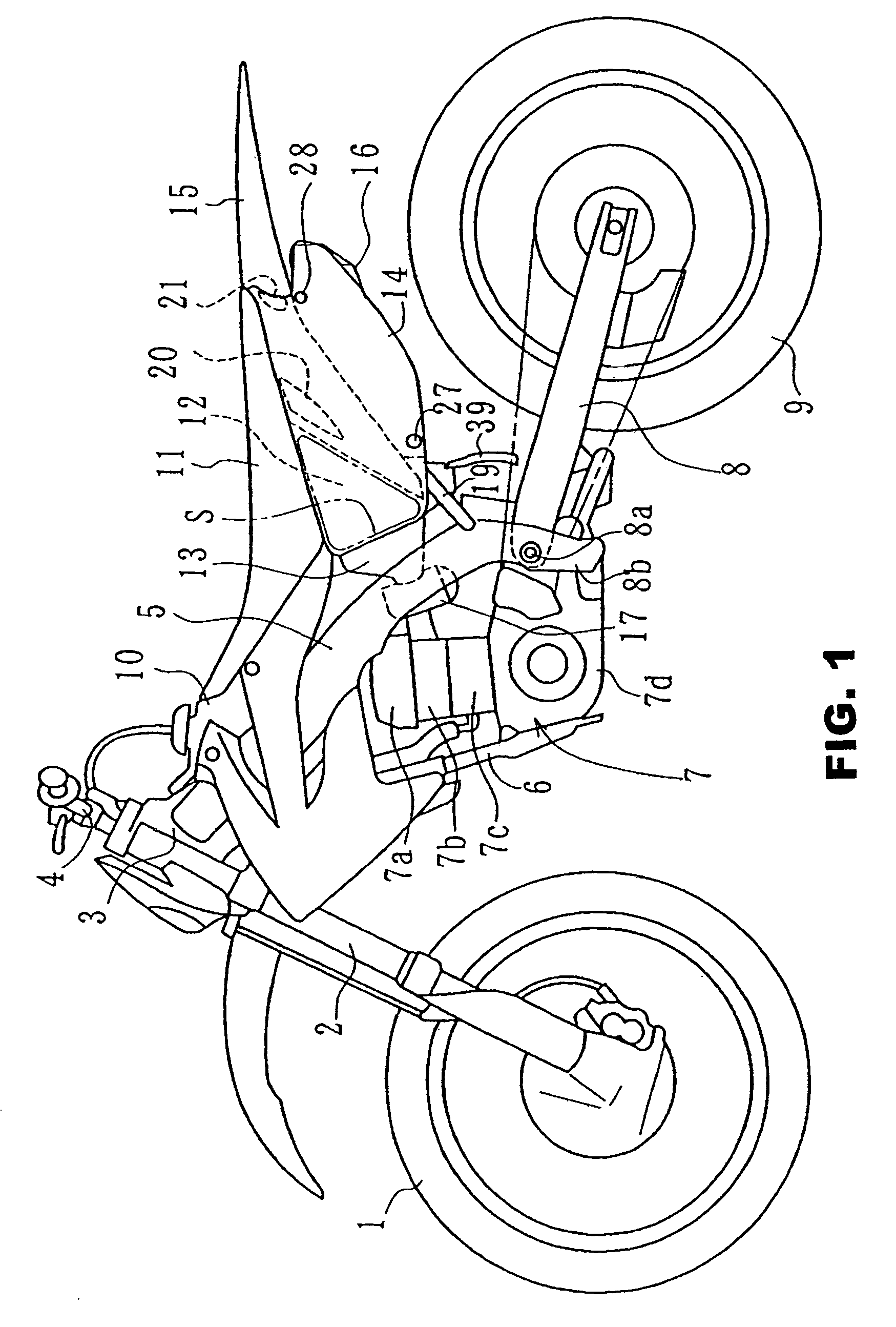 Air cleaner device for motorcycle