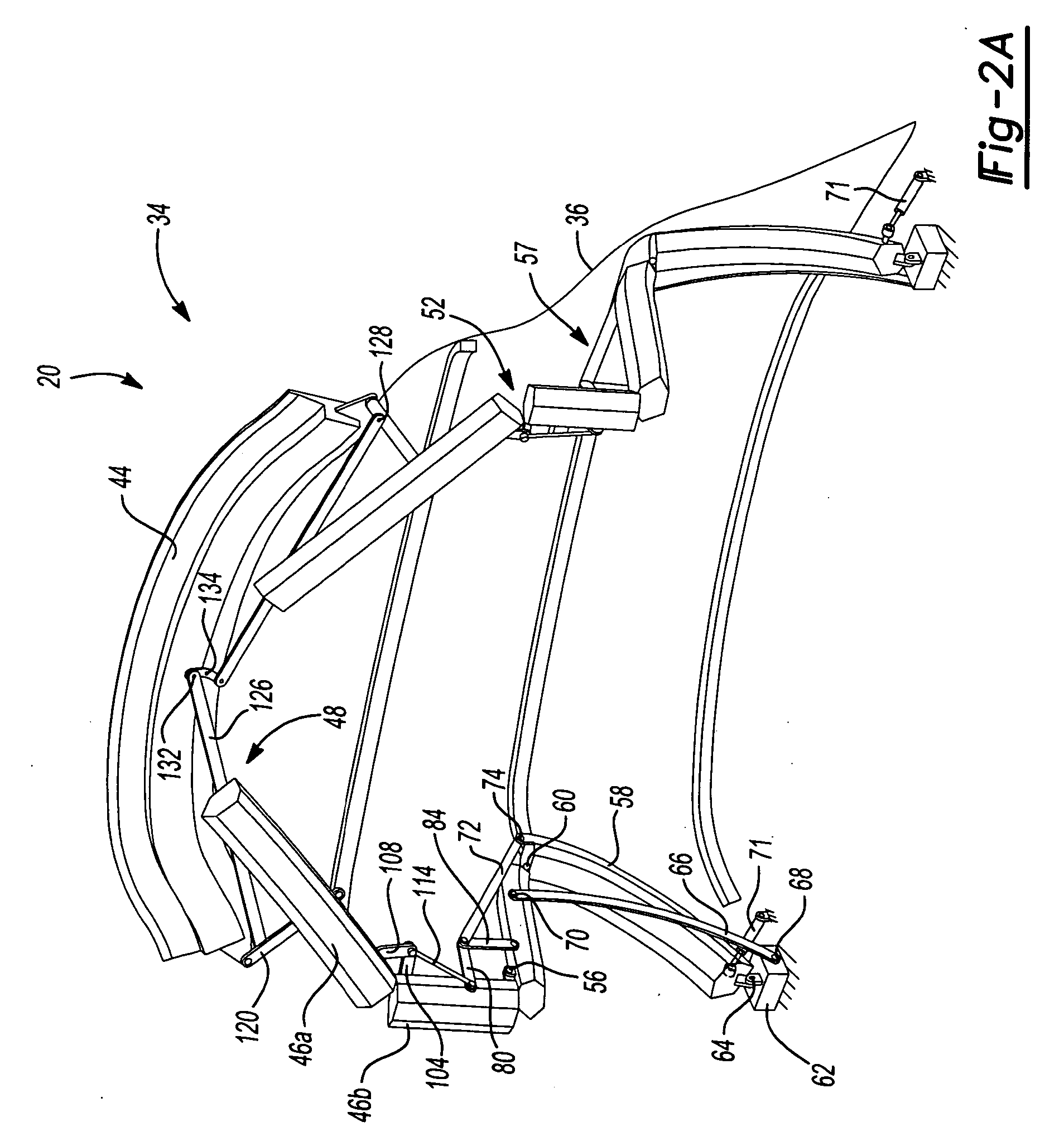 In-folding convertible roof