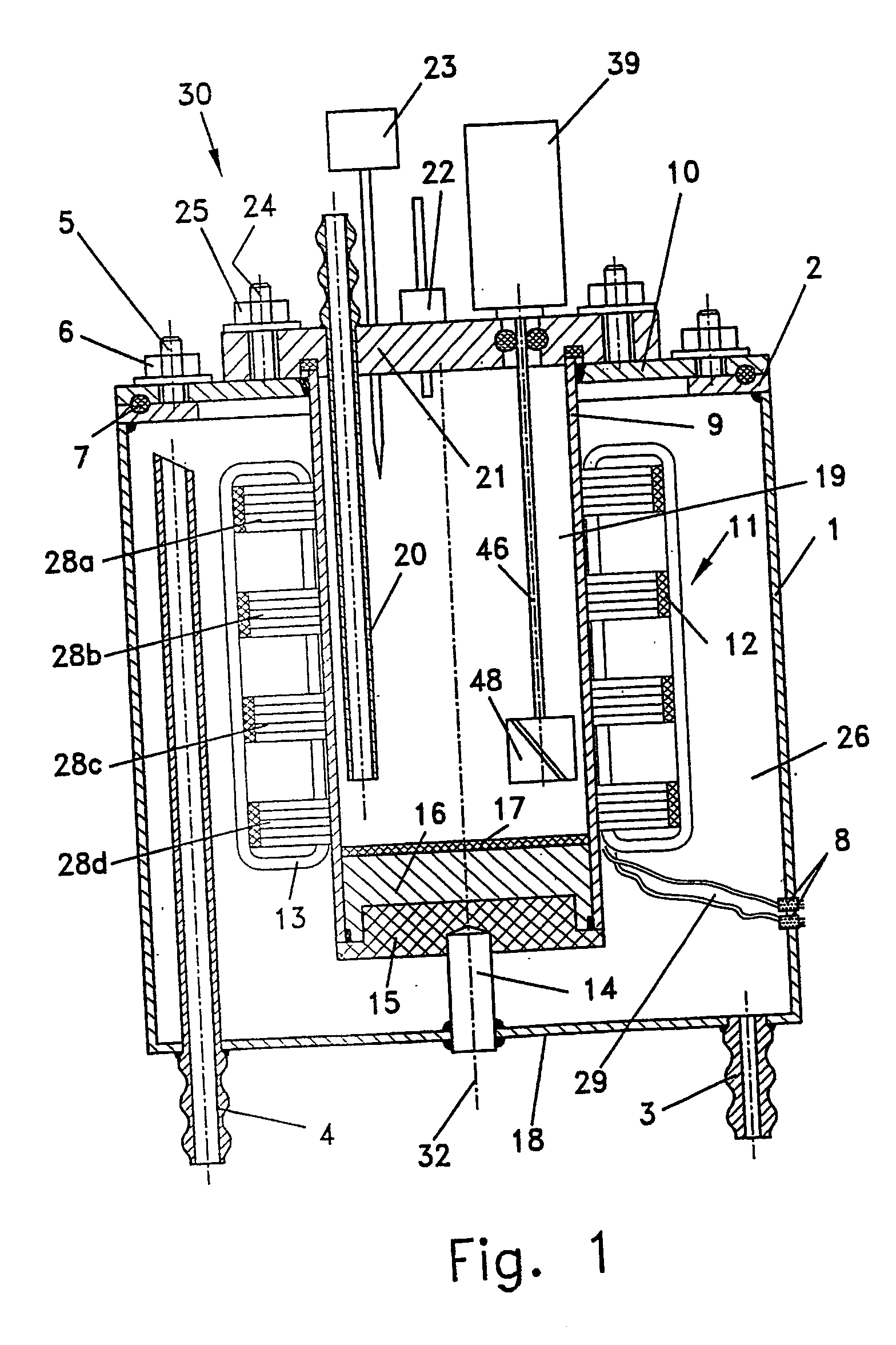 Ultrasonic reactor and process for ultrasonic treatment of materials