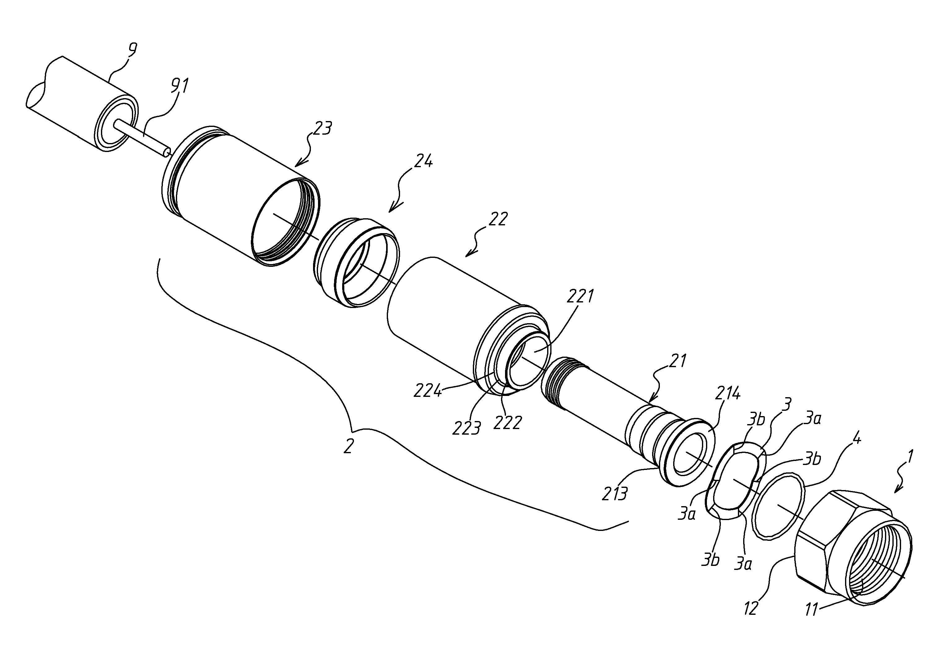 Coaxial cable connector using a multi-contact spring washer