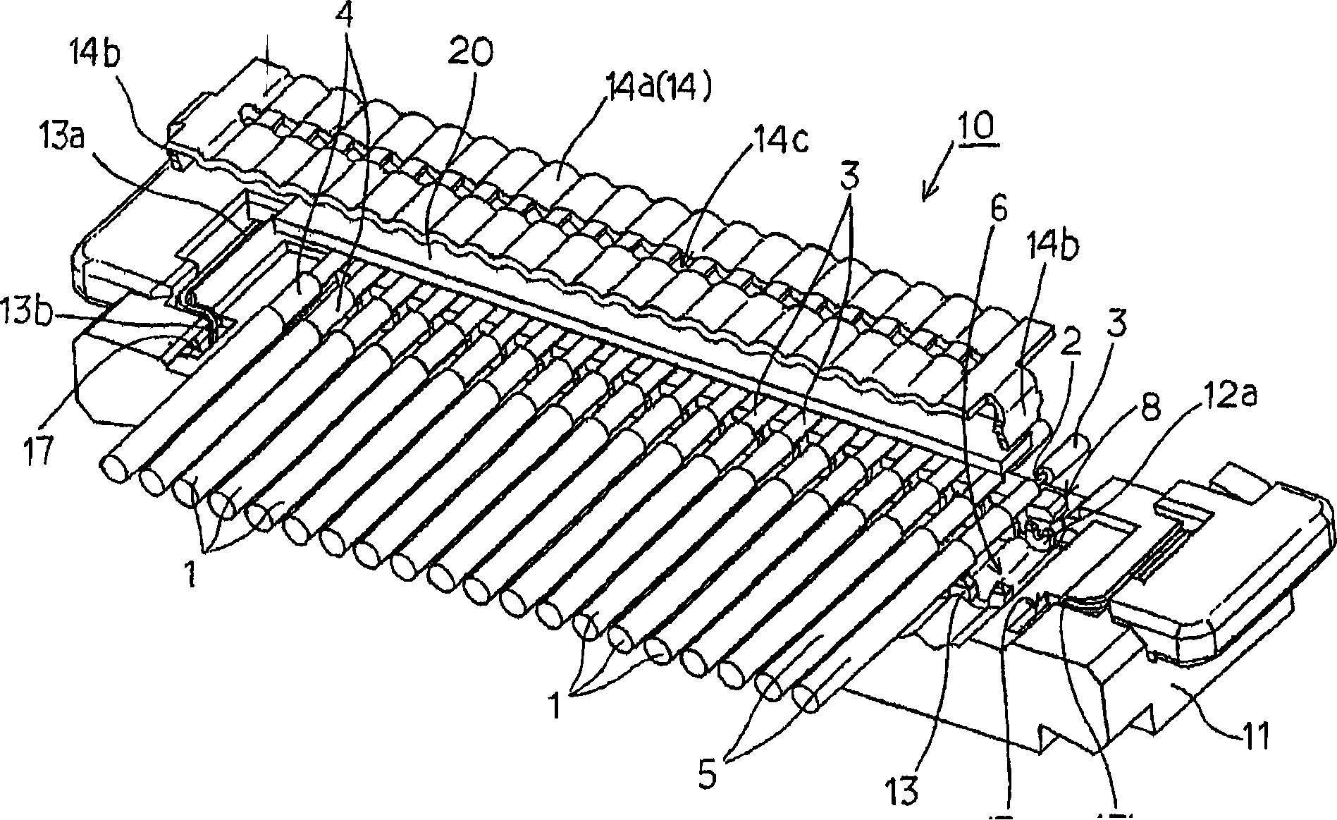 End connecting method for extremely fine coaxial cables