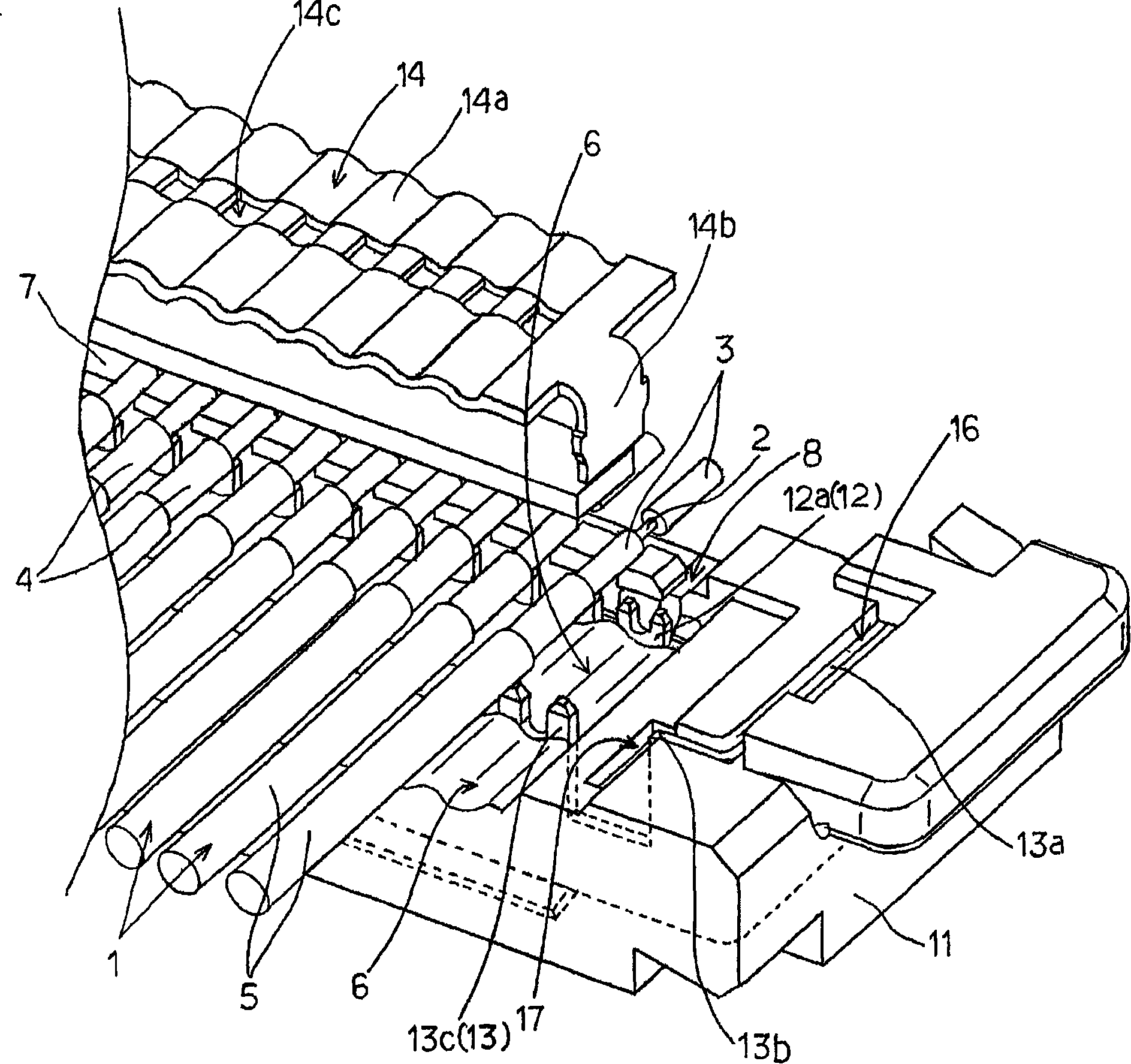 End connecting method for extremely fine coaxial cables