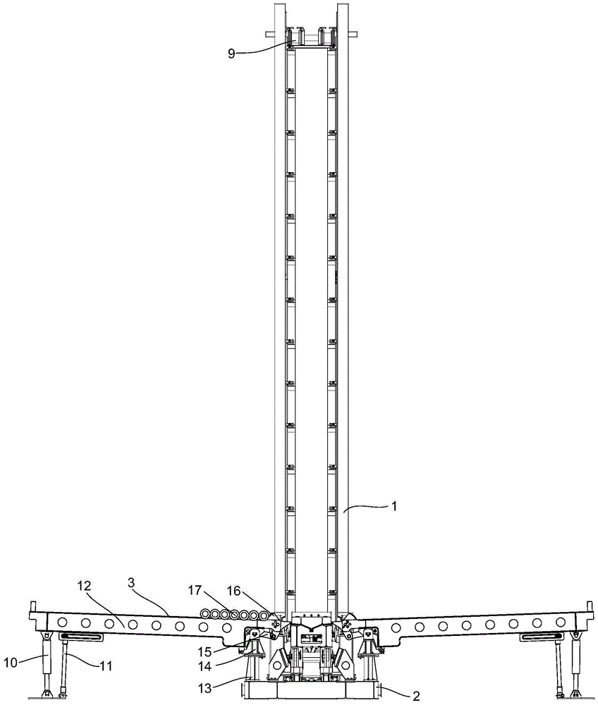 An oil cylinder lifting land power catwalk