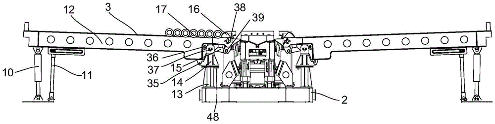 An oil cylinder lifting land power catwalk