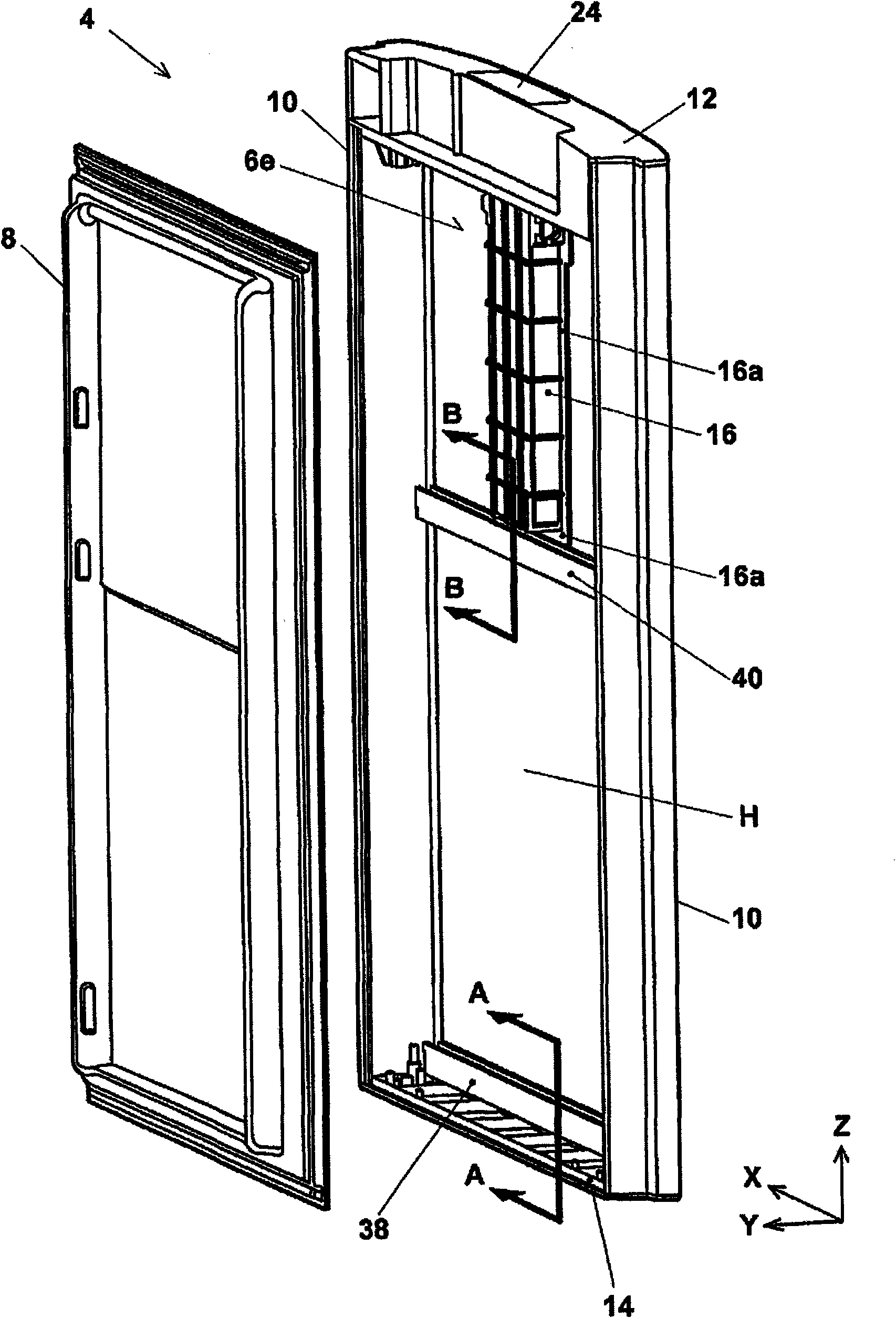 Appliance door and household appliance having such a door