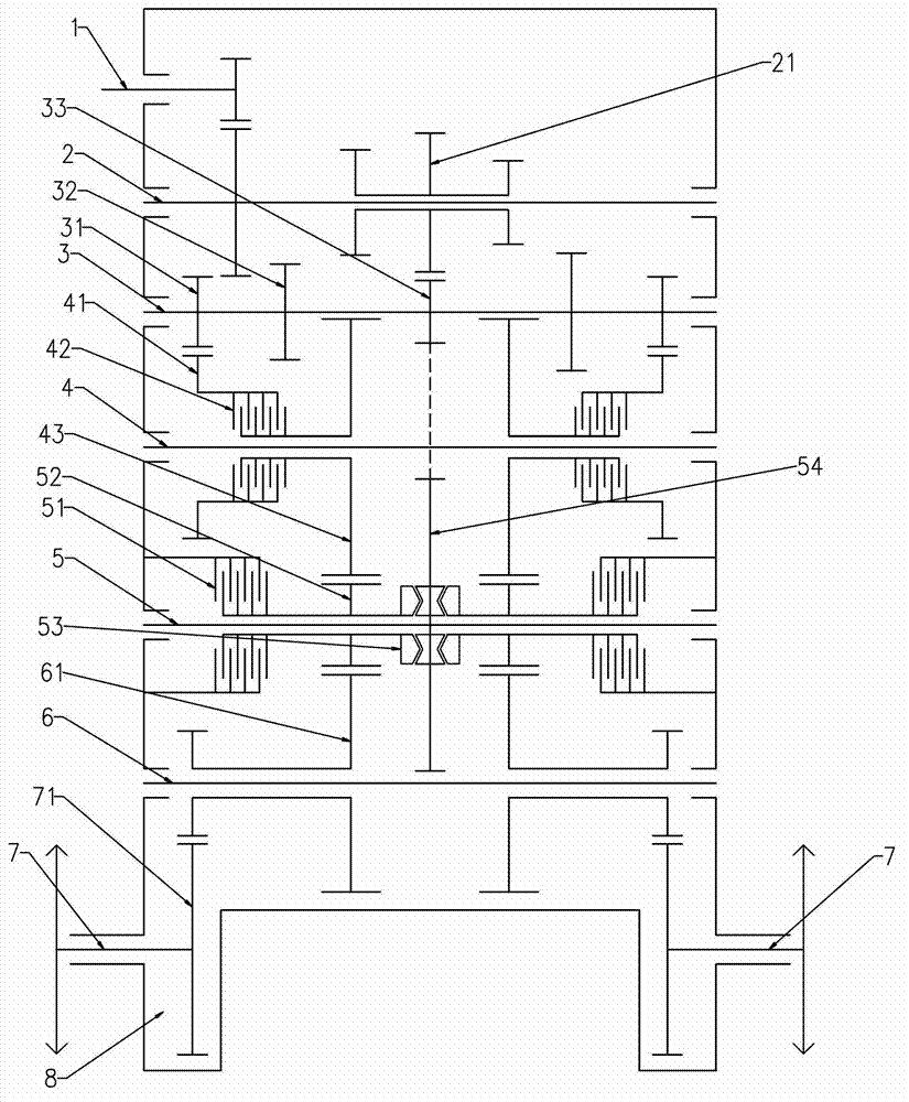 Walking gearbox for harvester