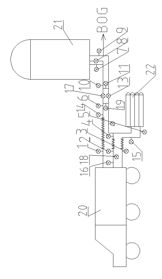 Precooling method before unloading of LNG (Liquefied Natural Gas) tank wagon