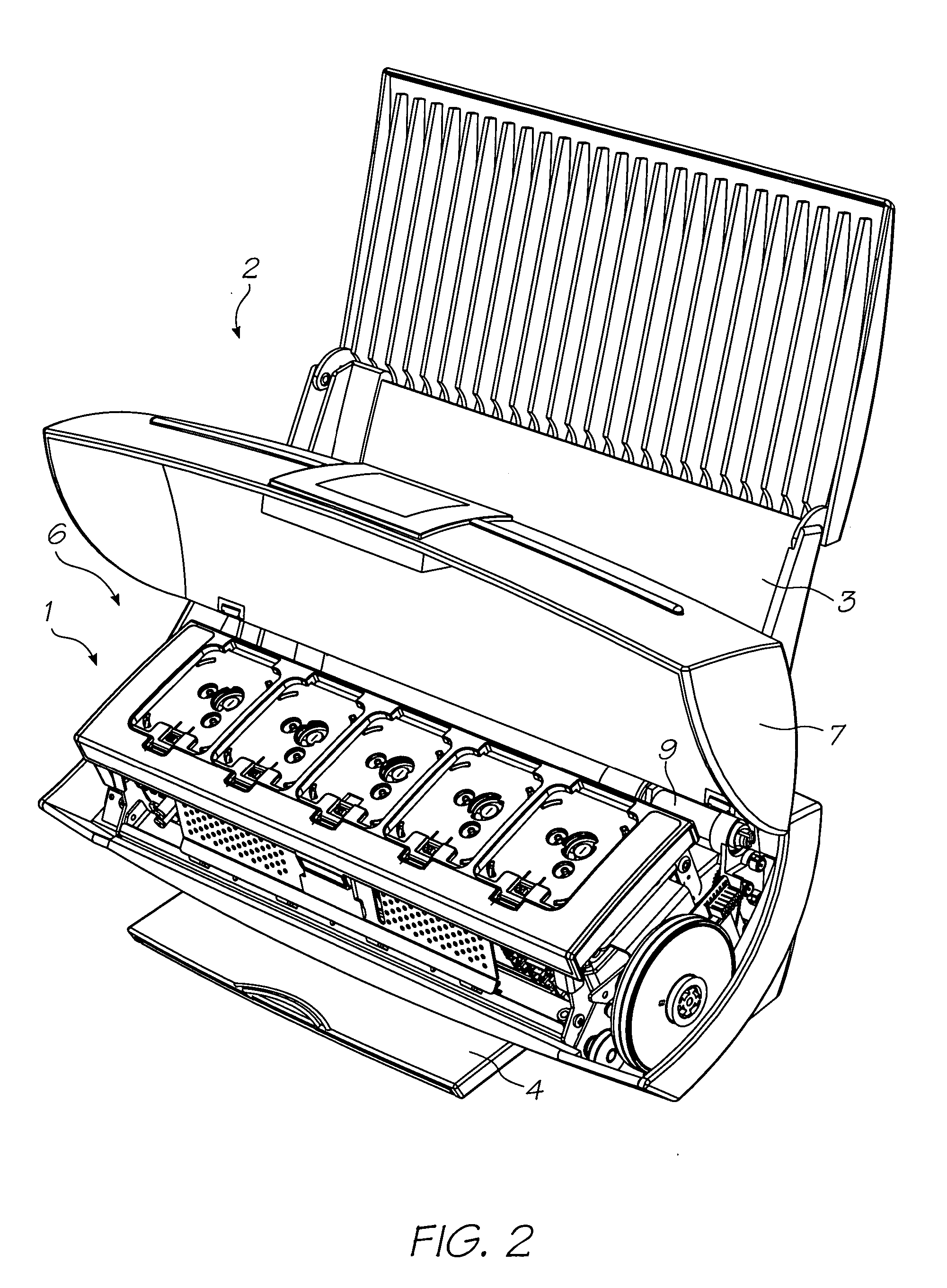 Inkjet printer with cradle for unobstructed access to cartridge