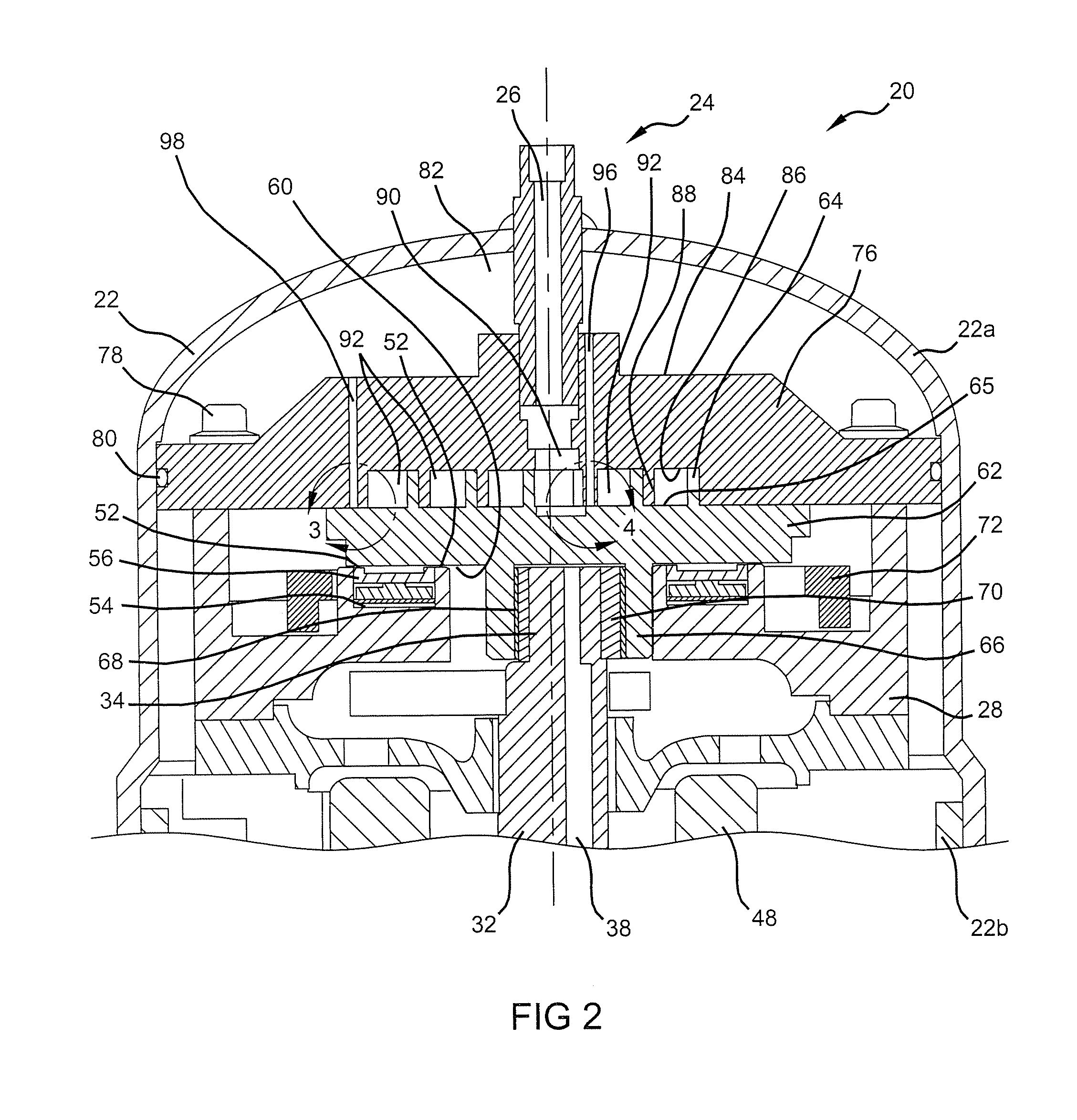 Scroll compressor with scroll deflection compensation