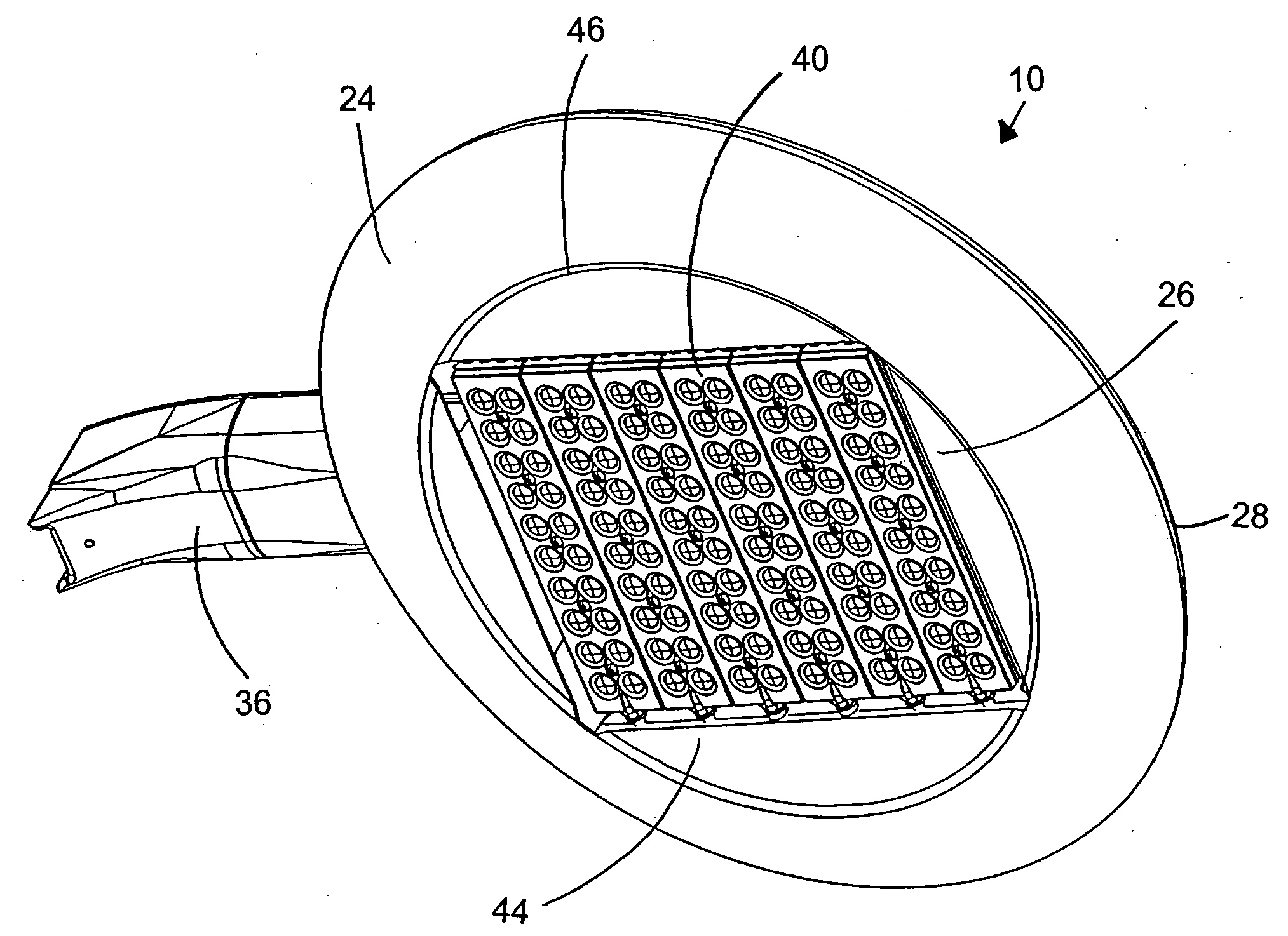 Aerodynamic LED Floodlight Fixture