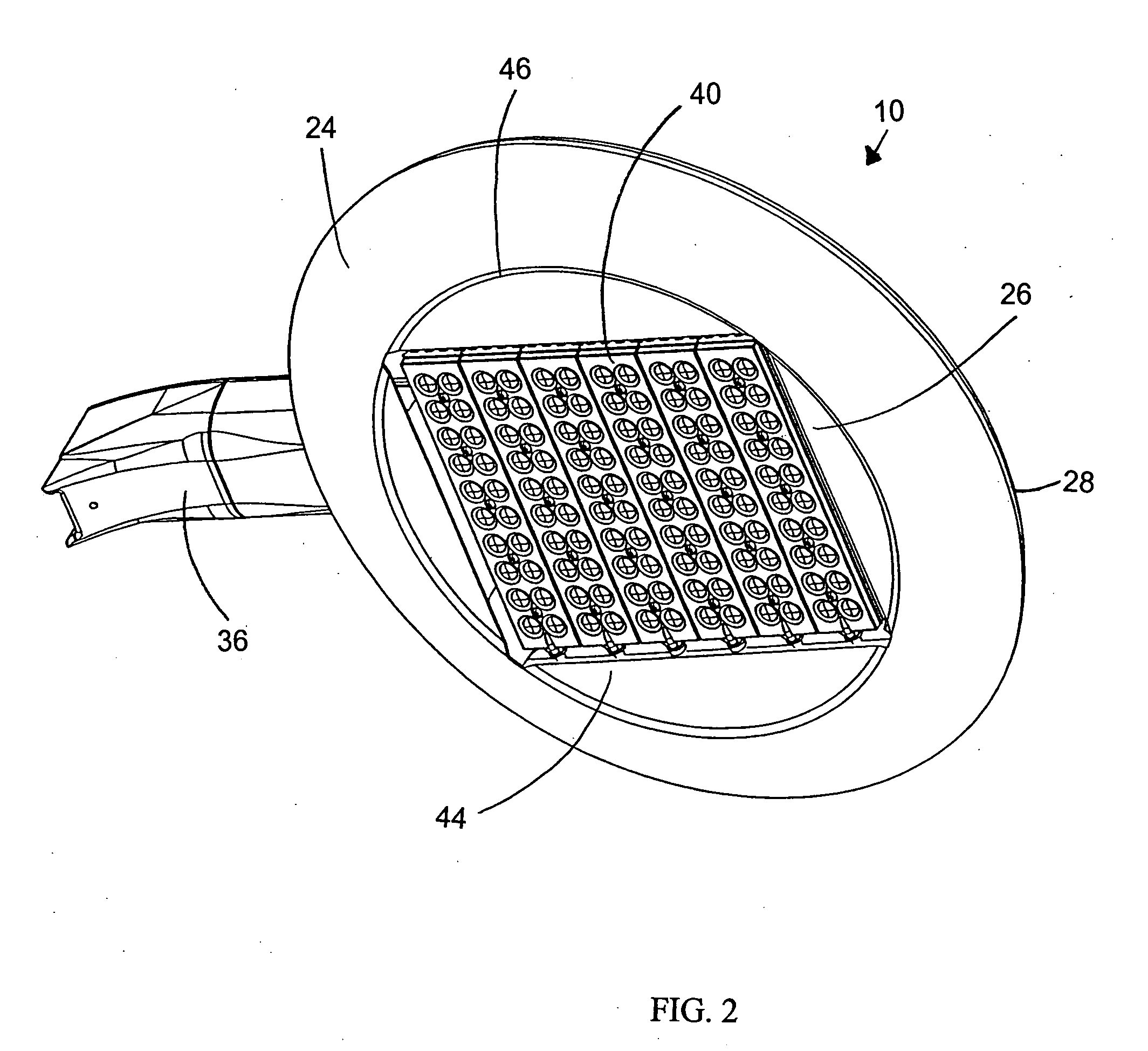 Aerodynamic LED Floodlight Fixture