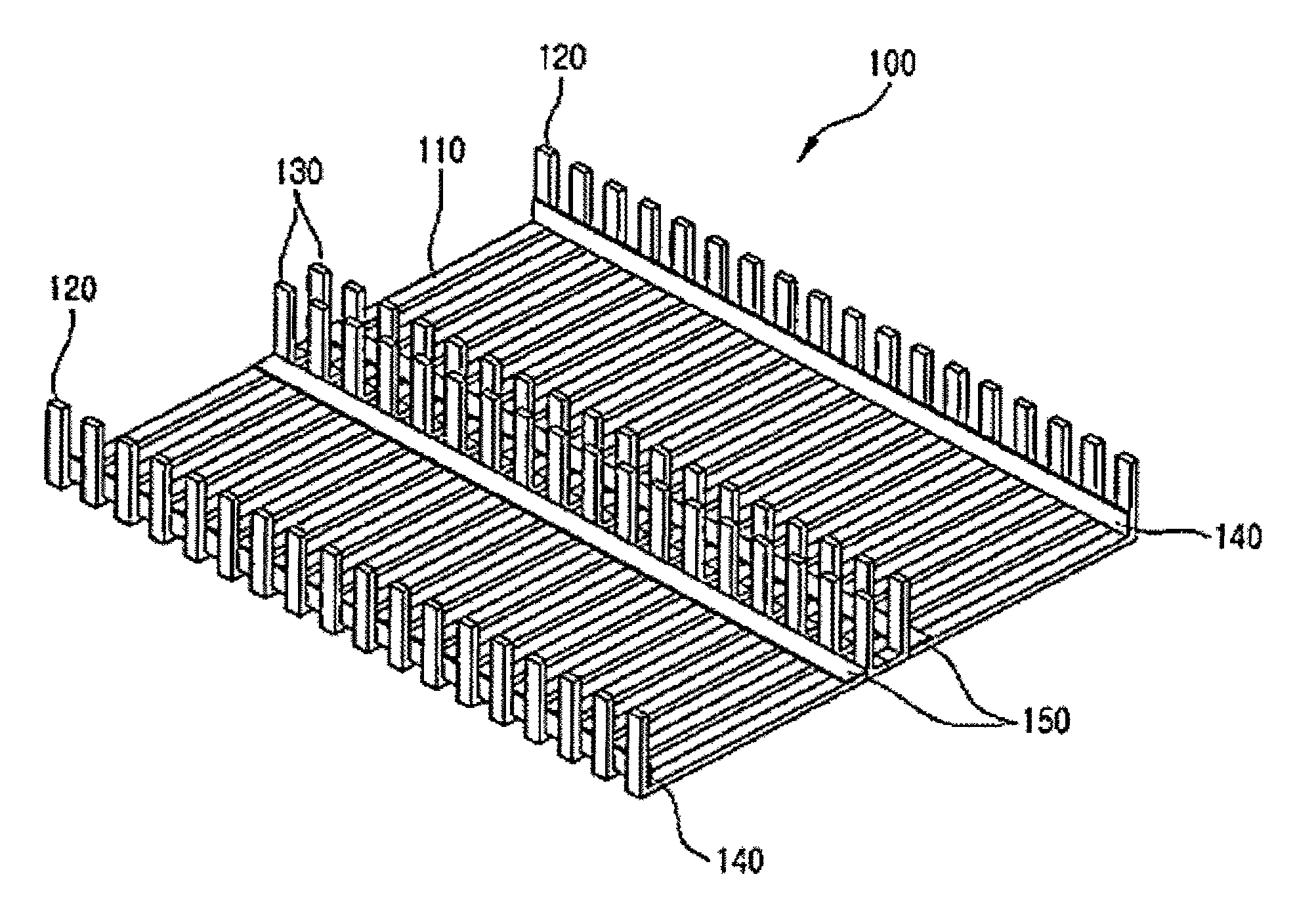 Ferrite core structure for a power supply device of an electric vehicle and power supply road structure using same