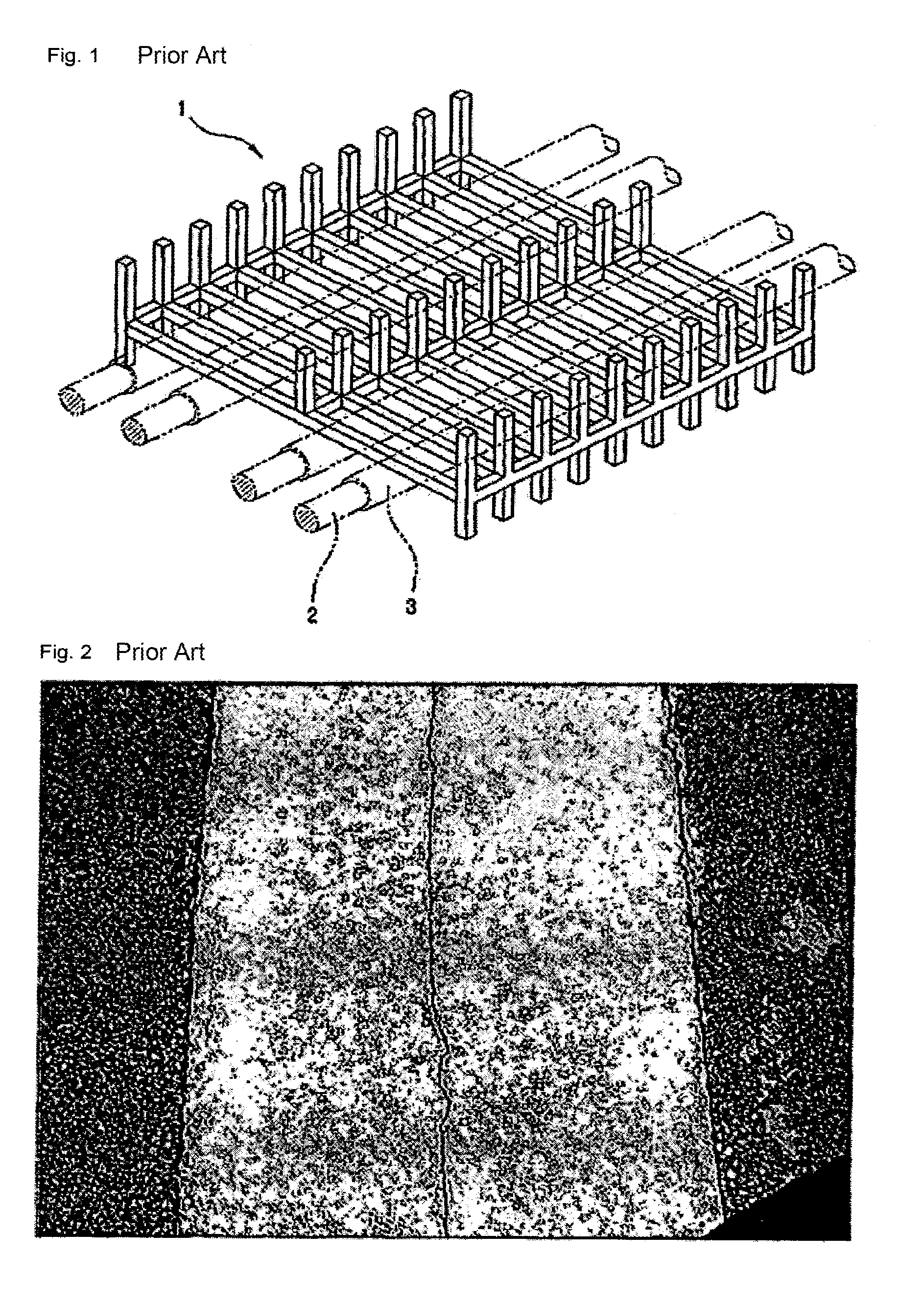 Ferrite core structure for a power supply device of an electric vehicle and power supply road structure using same