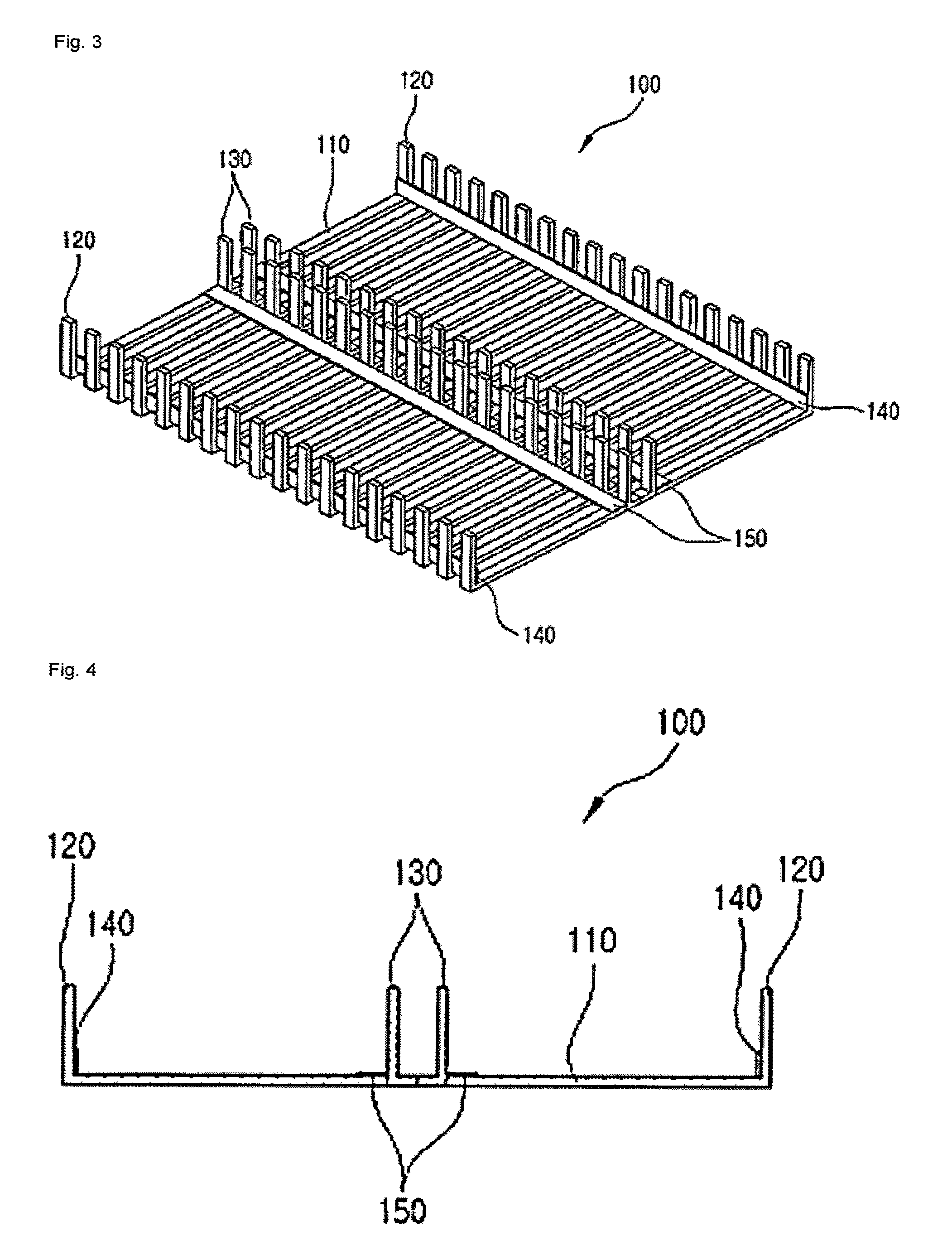 Ferrite core structure for a power supply device of an electric vehicle and power supply road structure using same