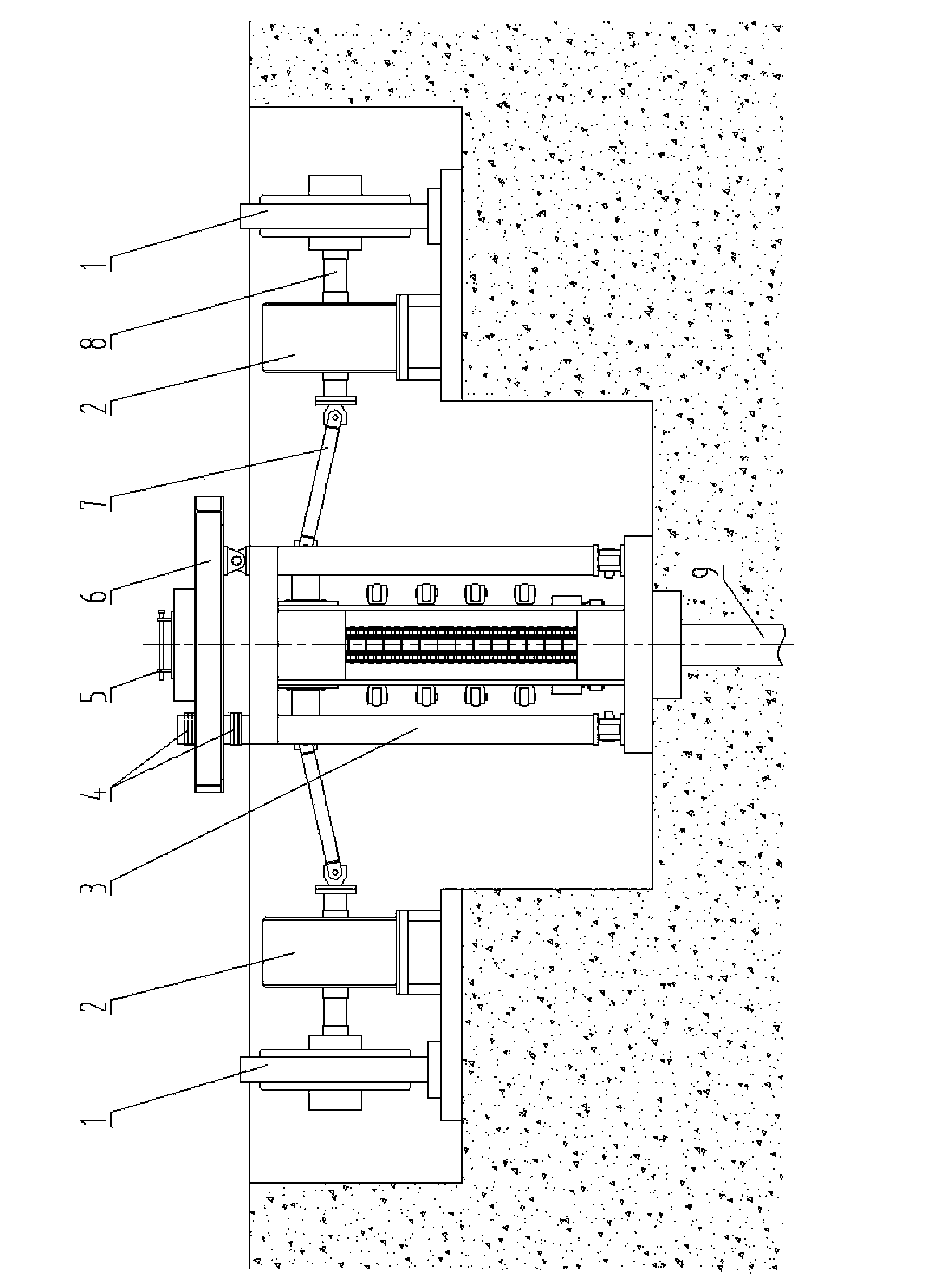 Coiled tubing injection head test simulative loading device