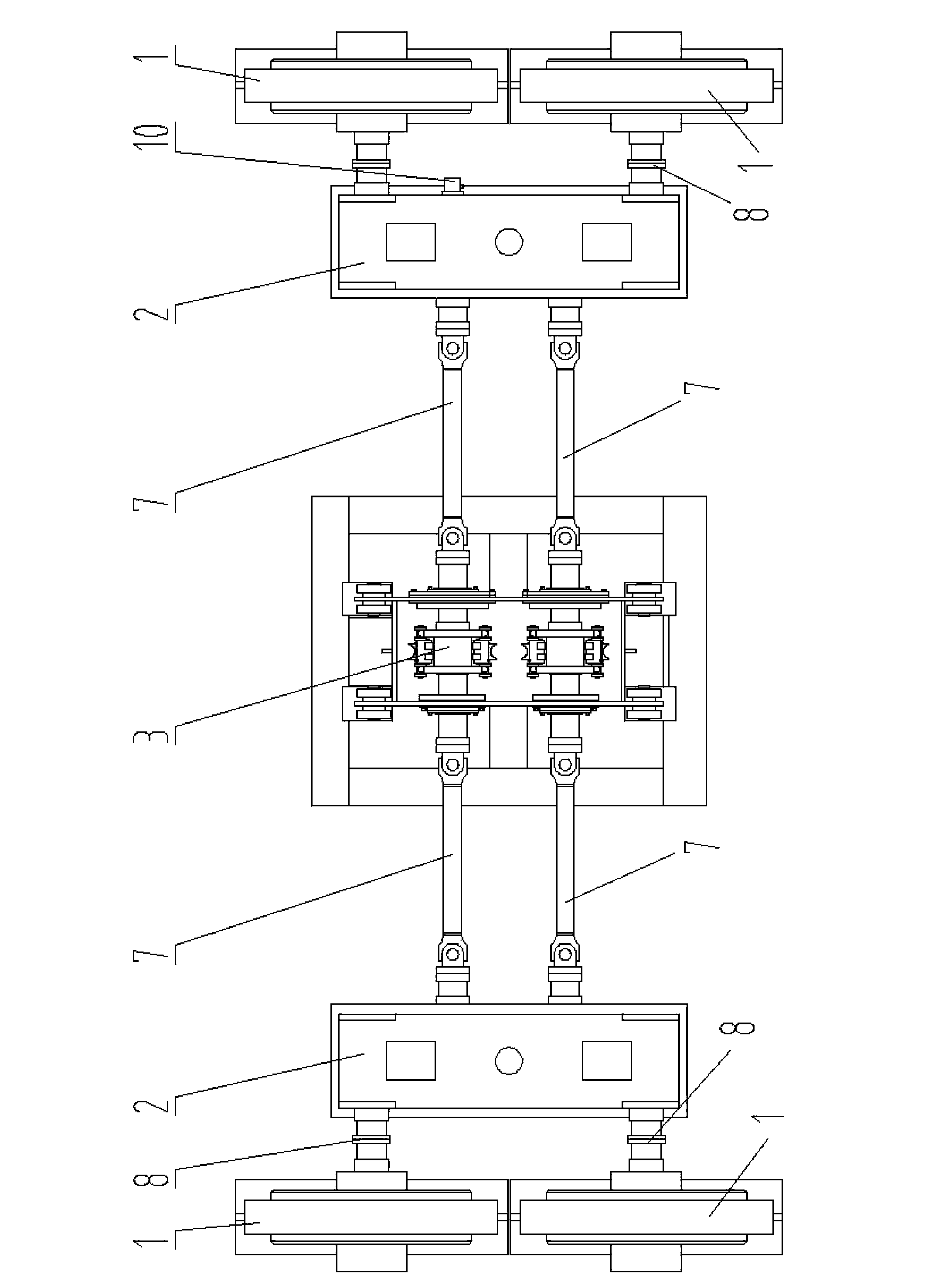 Coiled tubing injection head test simulative loading device