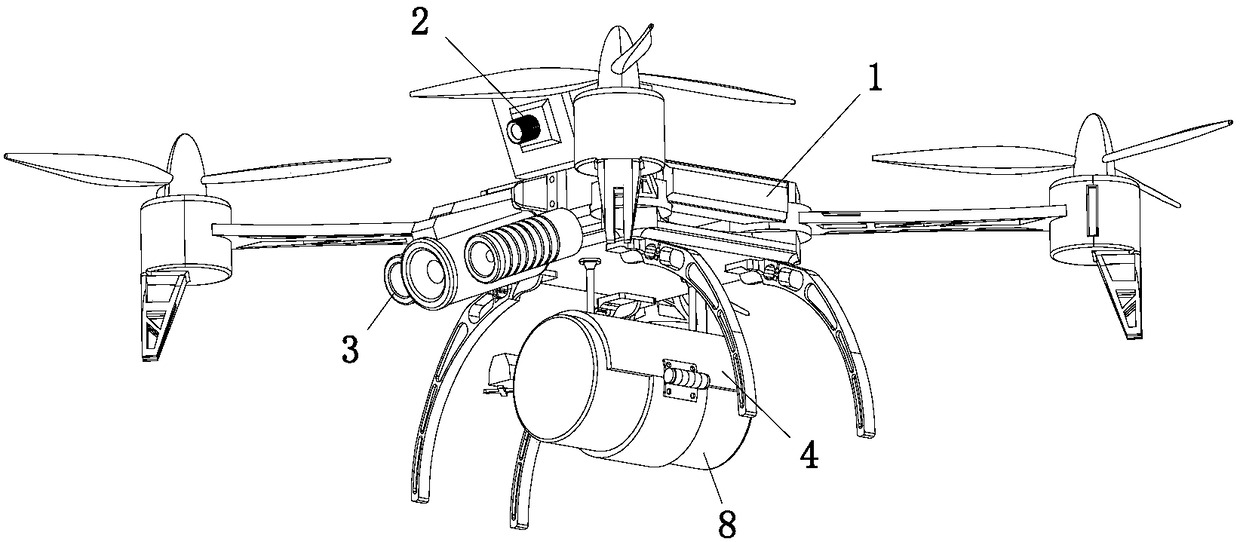 Multifunctional flight rescuing device for fire control police