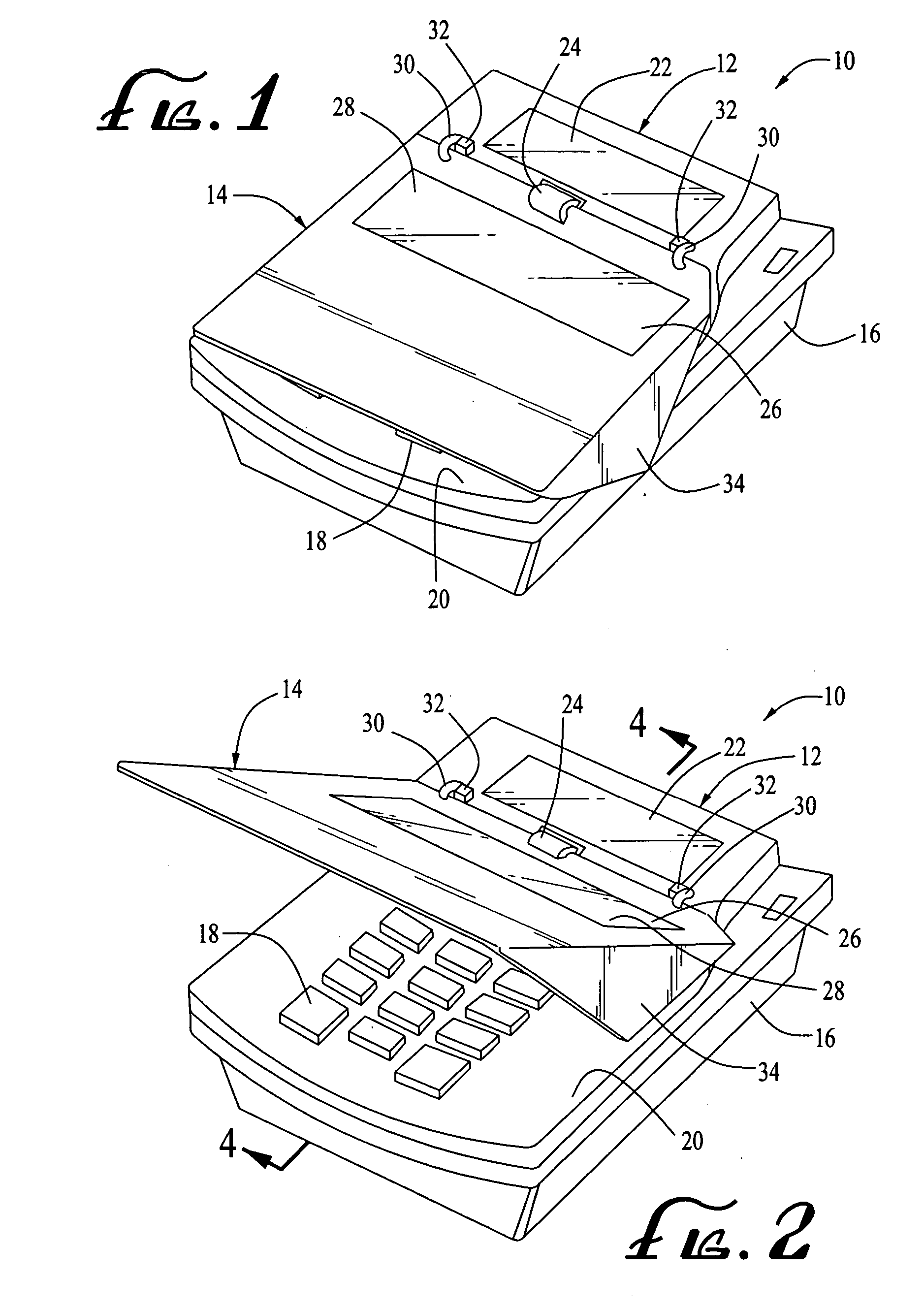 Electronic payment terminal with active cover