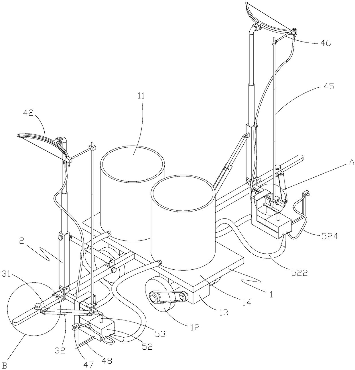 Agricultural equipment for precise fertilizing