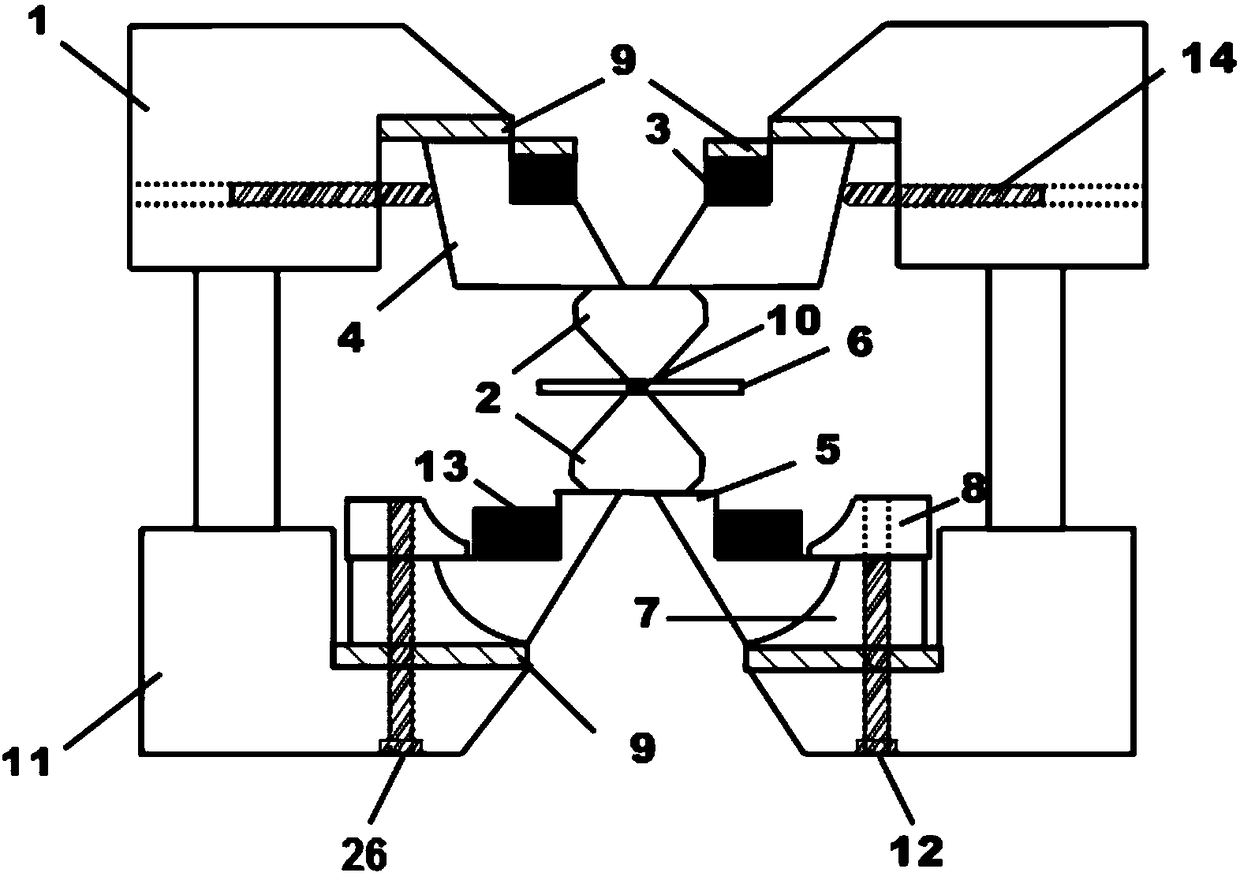 Device for measuring high temperature and high pressure transport properties based on diamond opposed anvils