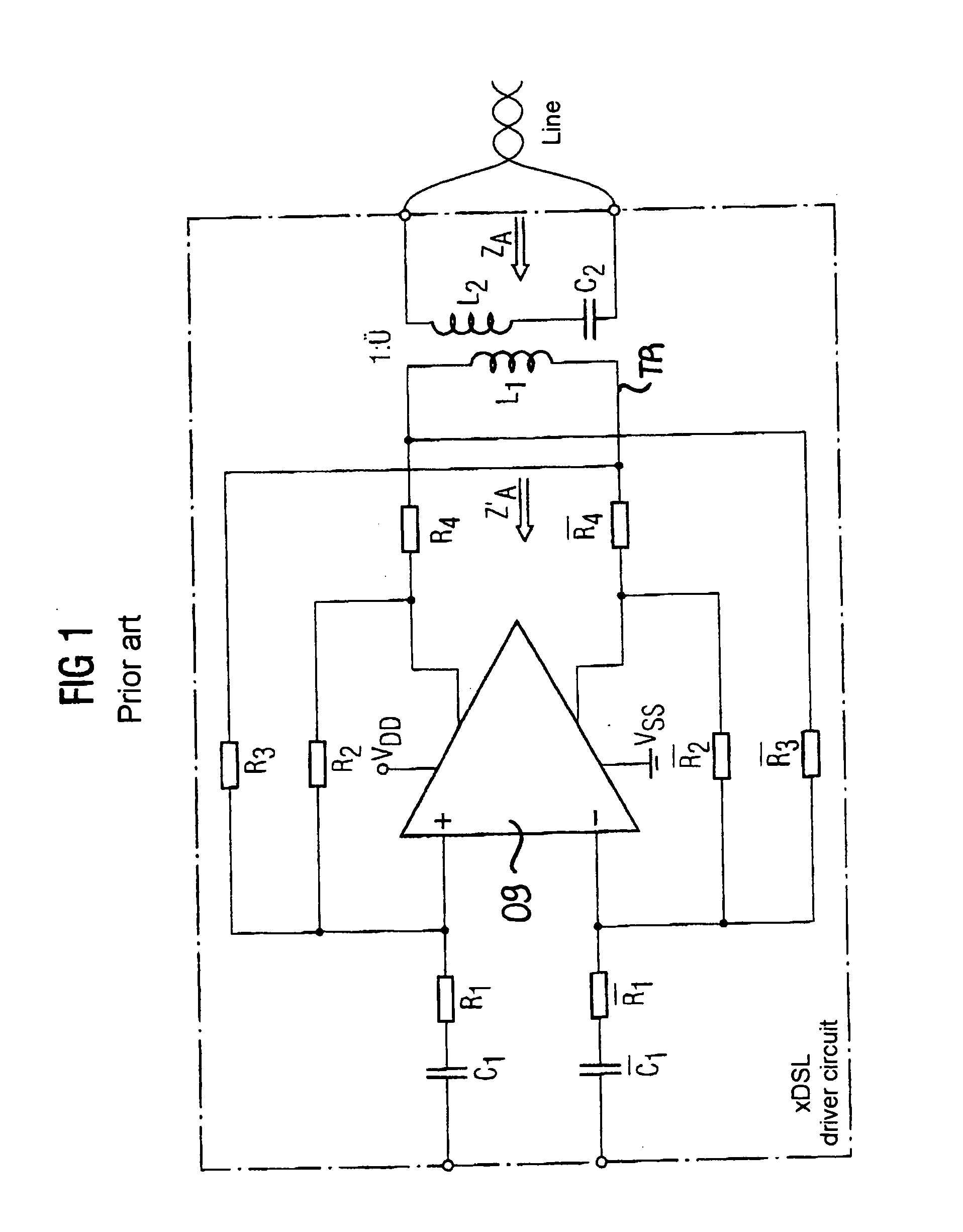 xDSL multistandard driver circuit