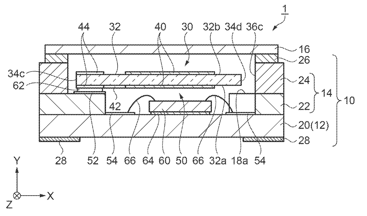 Electronic device, electronic apparatus, and vehicle