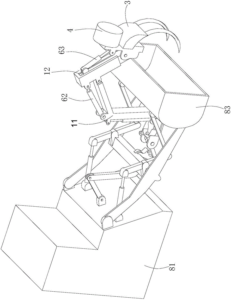 Multifunctional poking mechanical arm device of loading machine