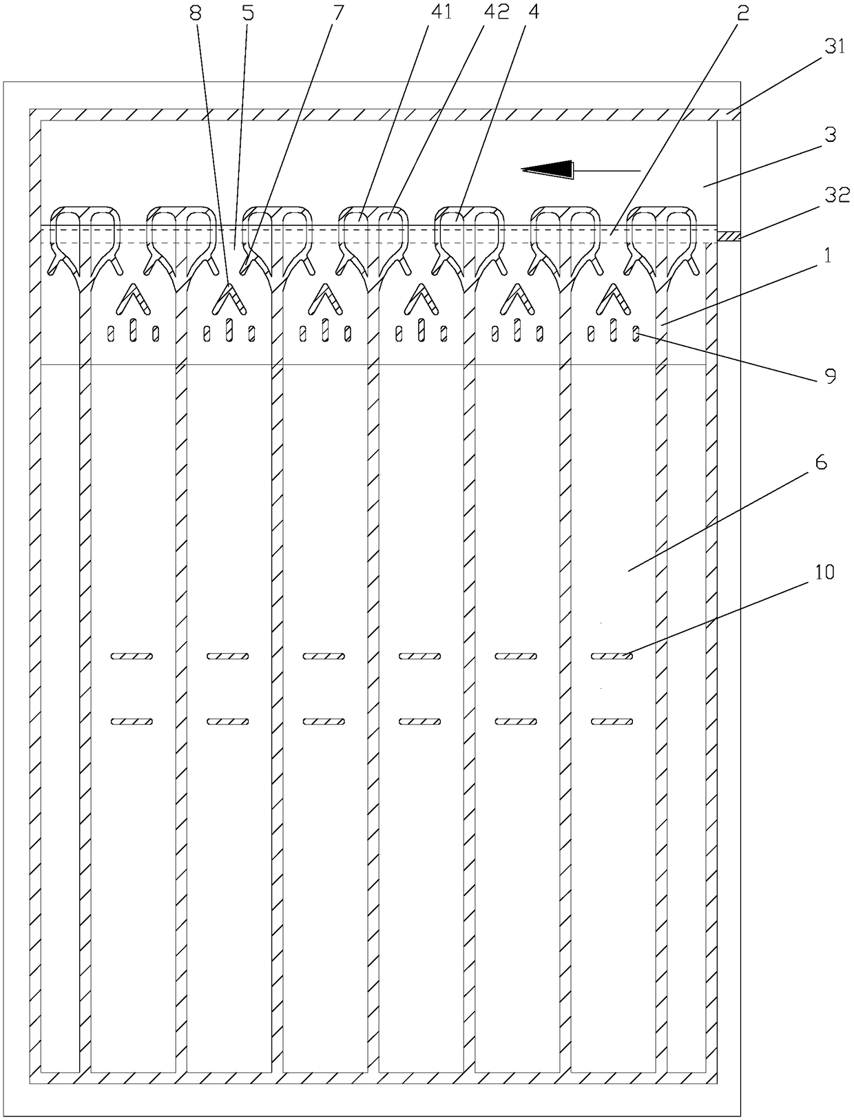 Shock-proof air column bag without opening points