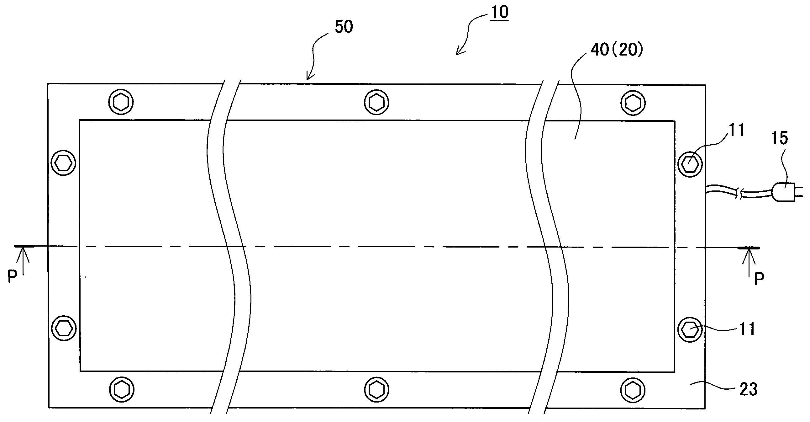 Heater with temperature detecting device, battery structure with heater, and heater unit