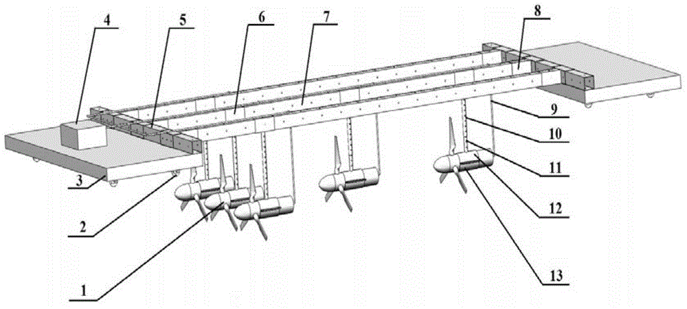 Experiment platform for horizontal-axis ocean-current generation water turbine