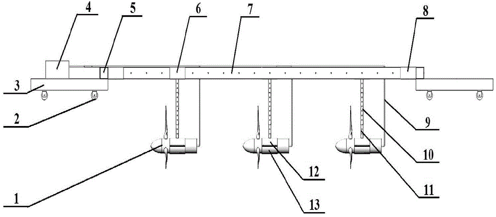 Experiment platform for horizontal-axis ocean-current generation water turbine