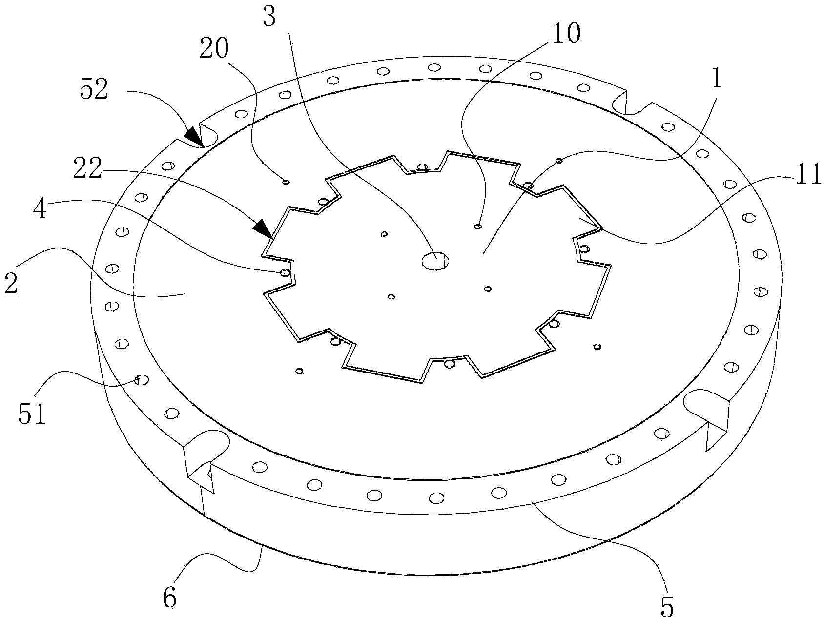 Broadband single-dielectric-layer GNSS measurement type antenna device