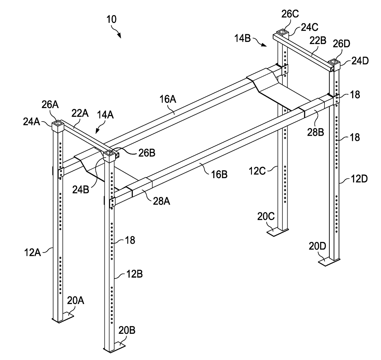 Removable container shipping frame for vehicle