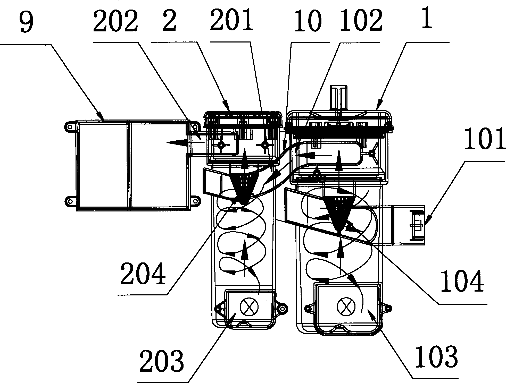 Cyclone dust removal device for wet and dry dual-purpose dust collector