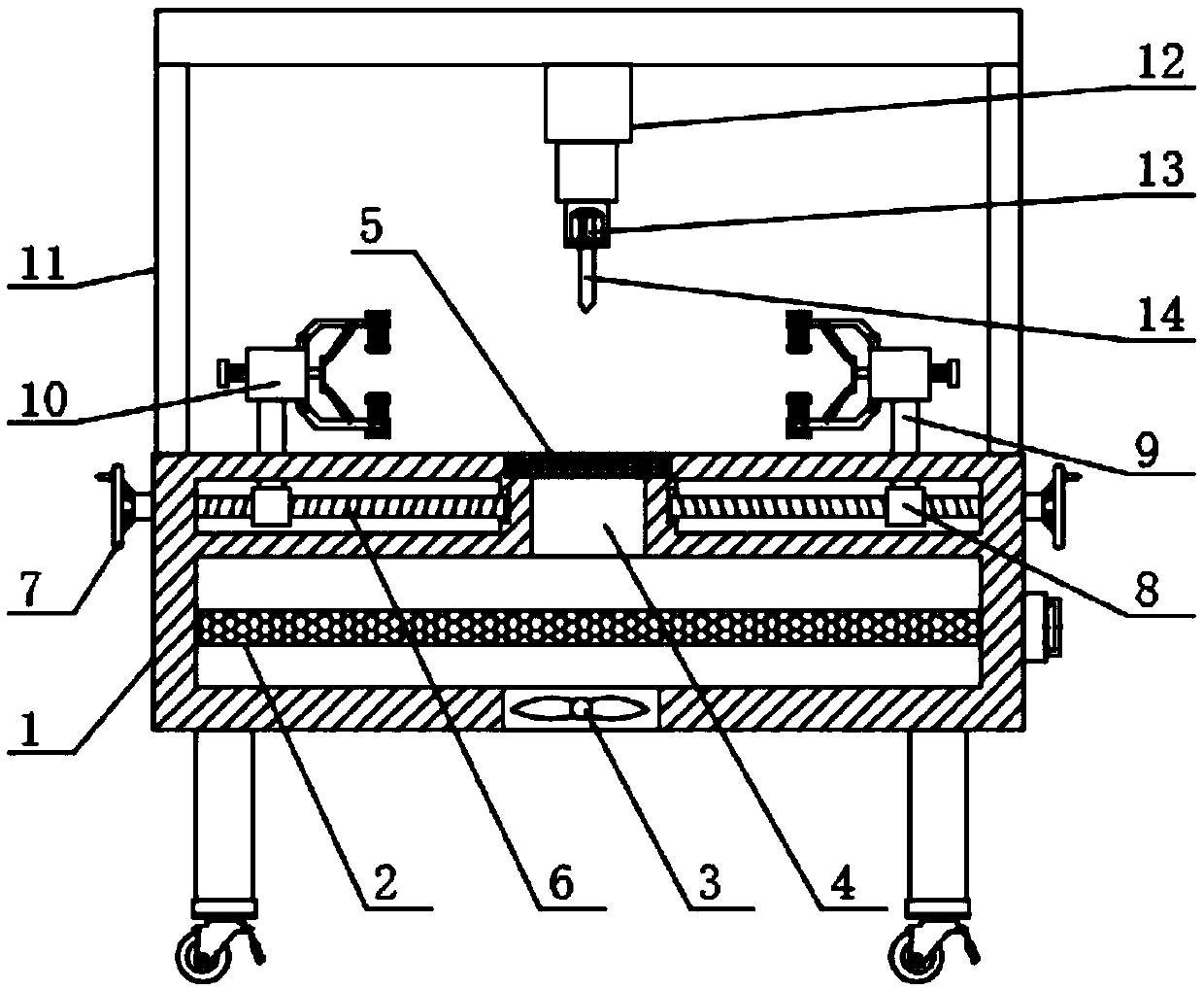 Stable-clamping punching device for elevator accessory machining