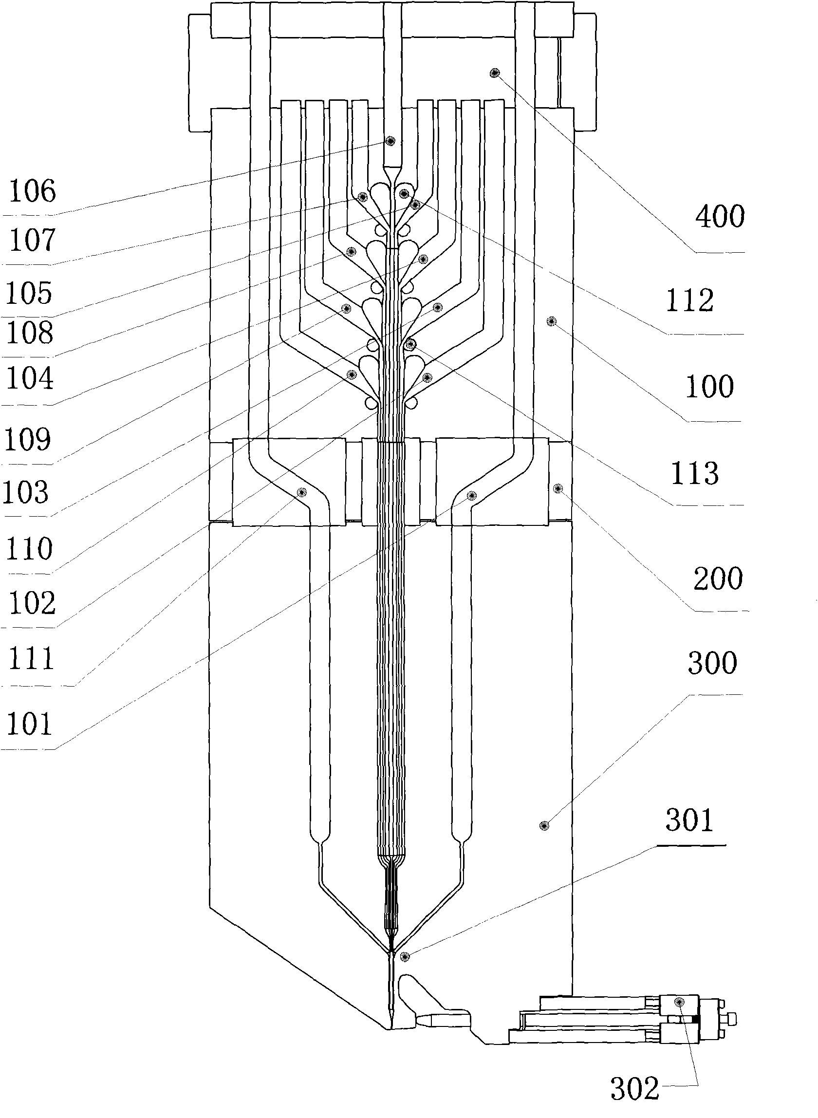 Eleven-layer coextrusion runner system