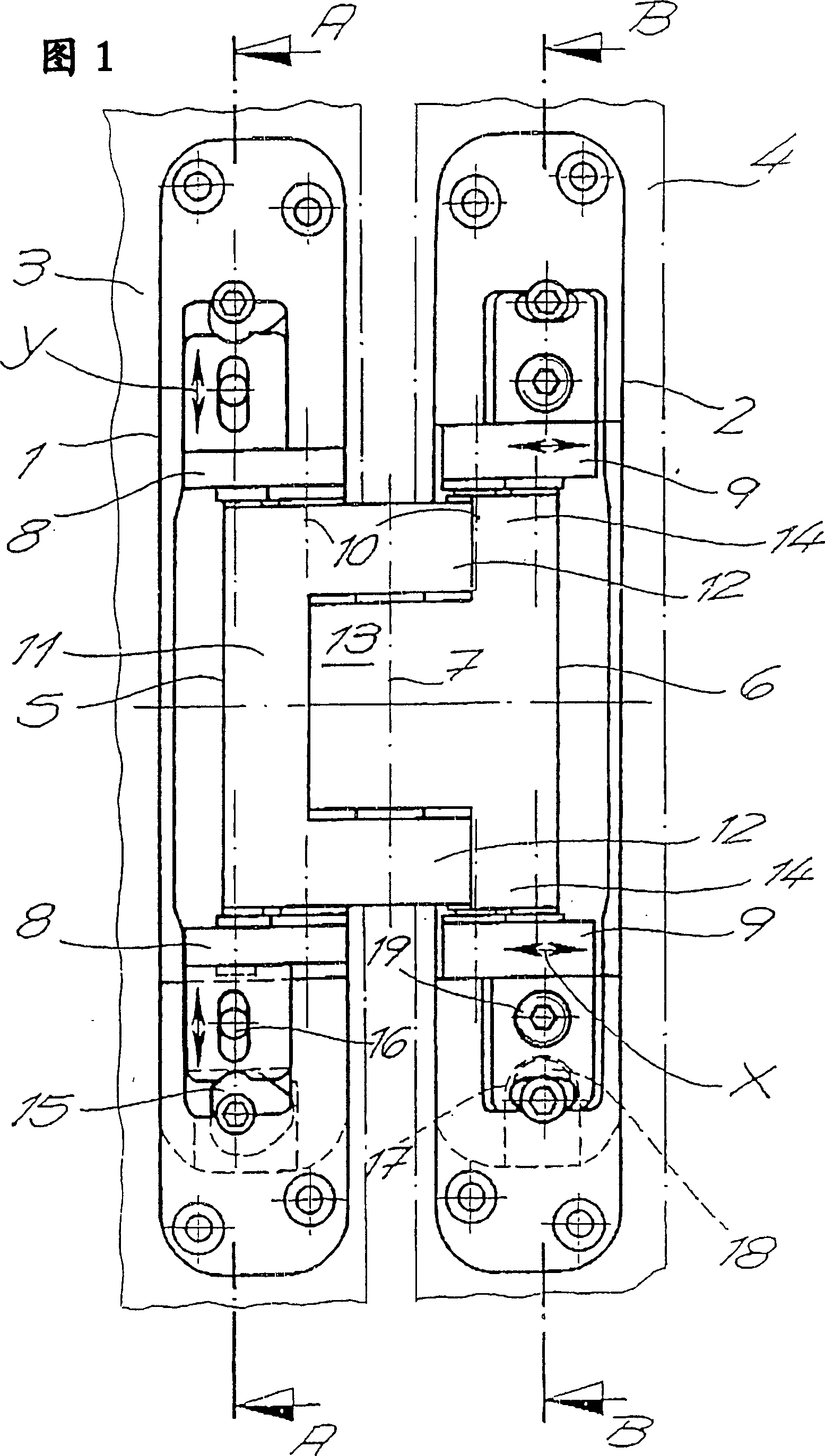 Door hinge with covered structure used between door and door frame